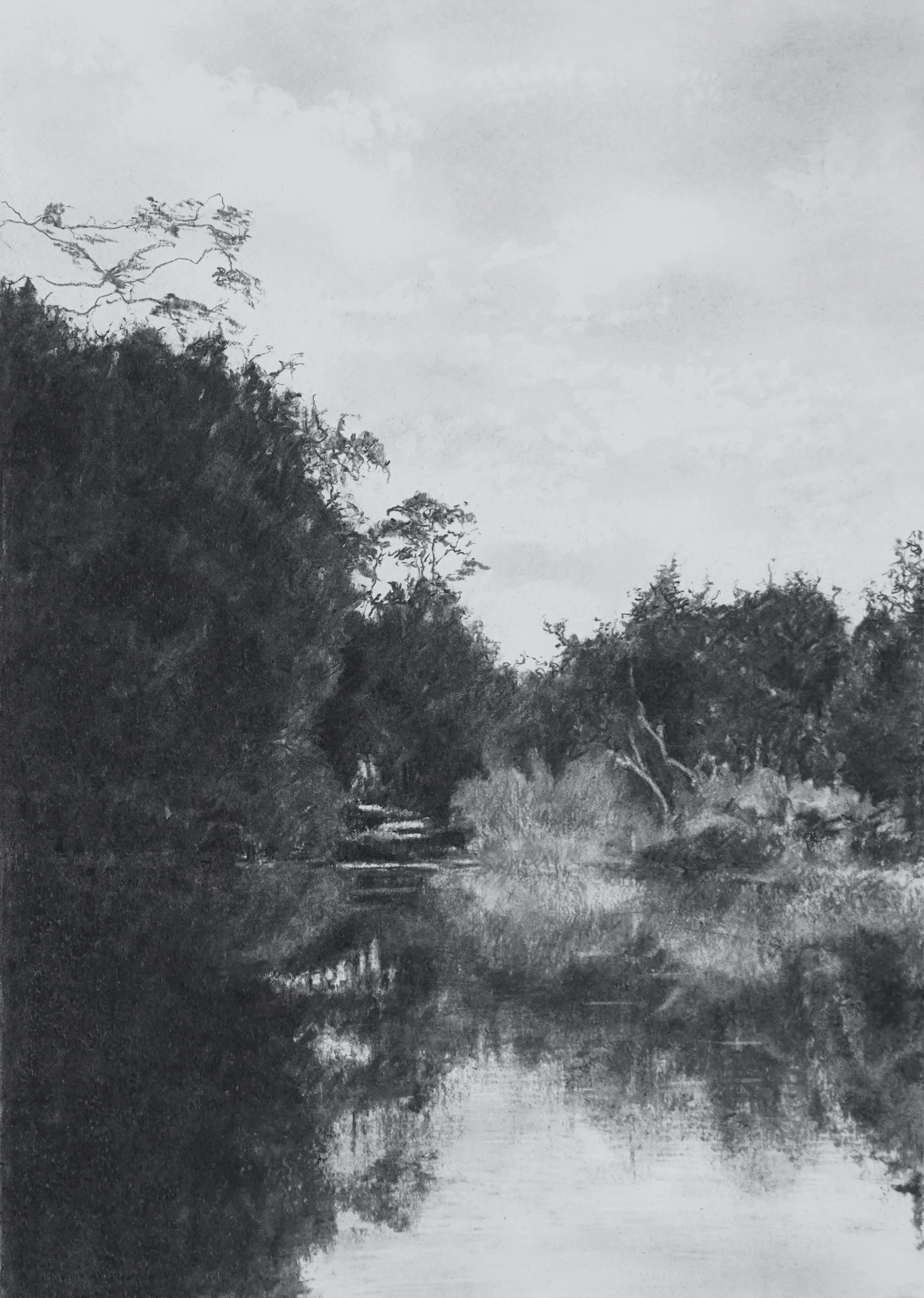 Dusk - Charcoal, 29x37cm