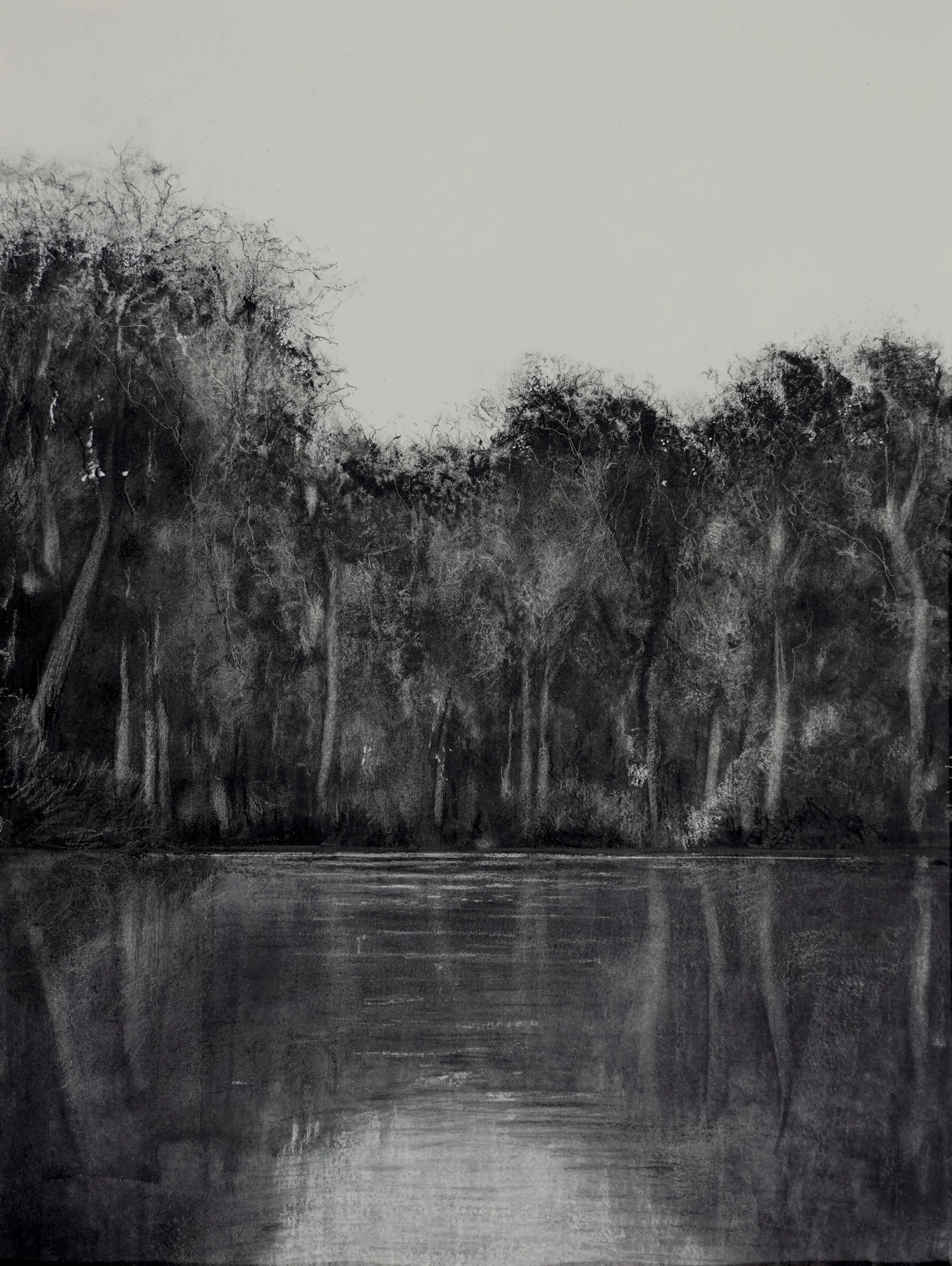 Night Weir - Watercolour 50x60cm