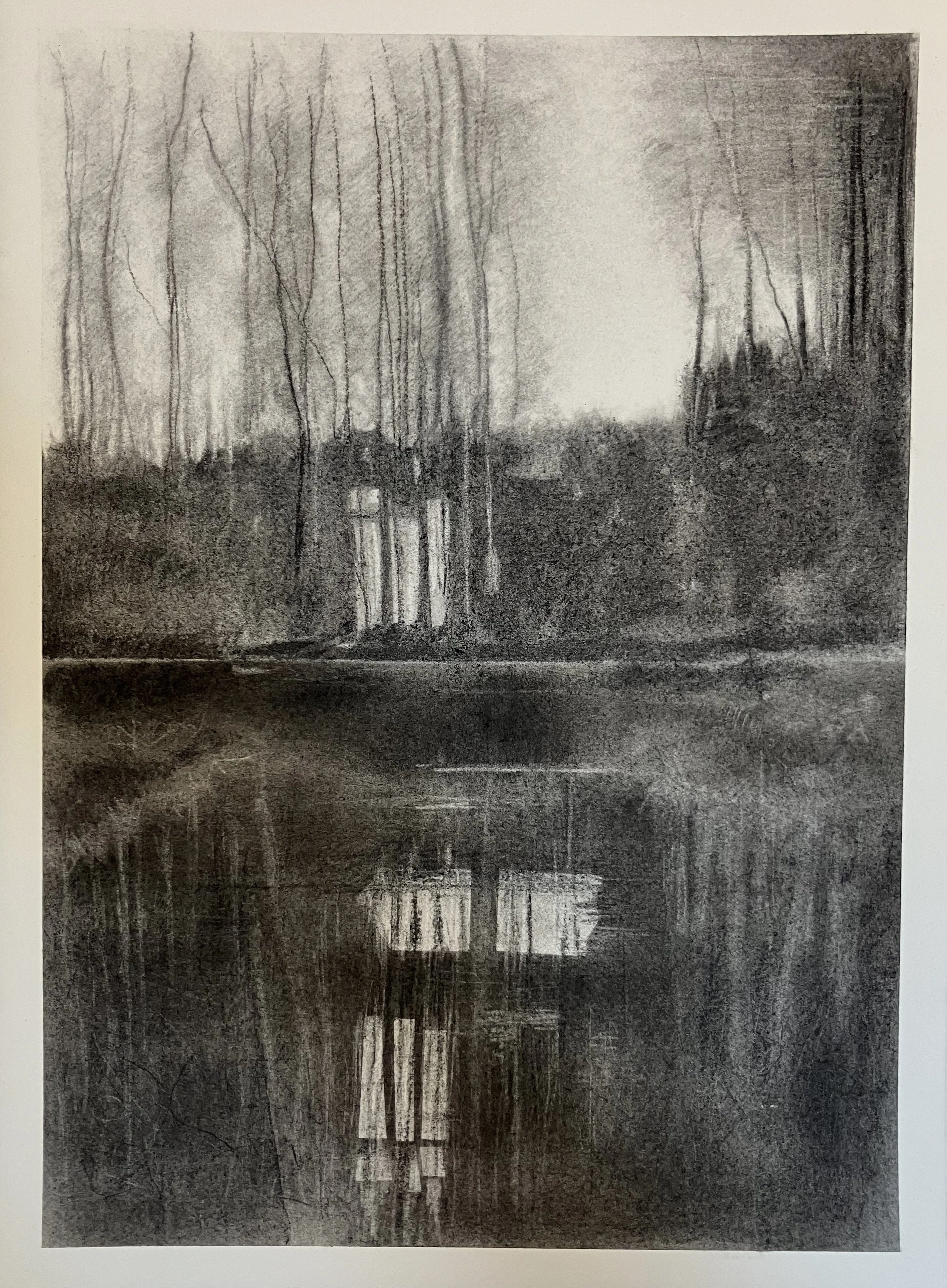 Reflection - Charcoal 44x55cm