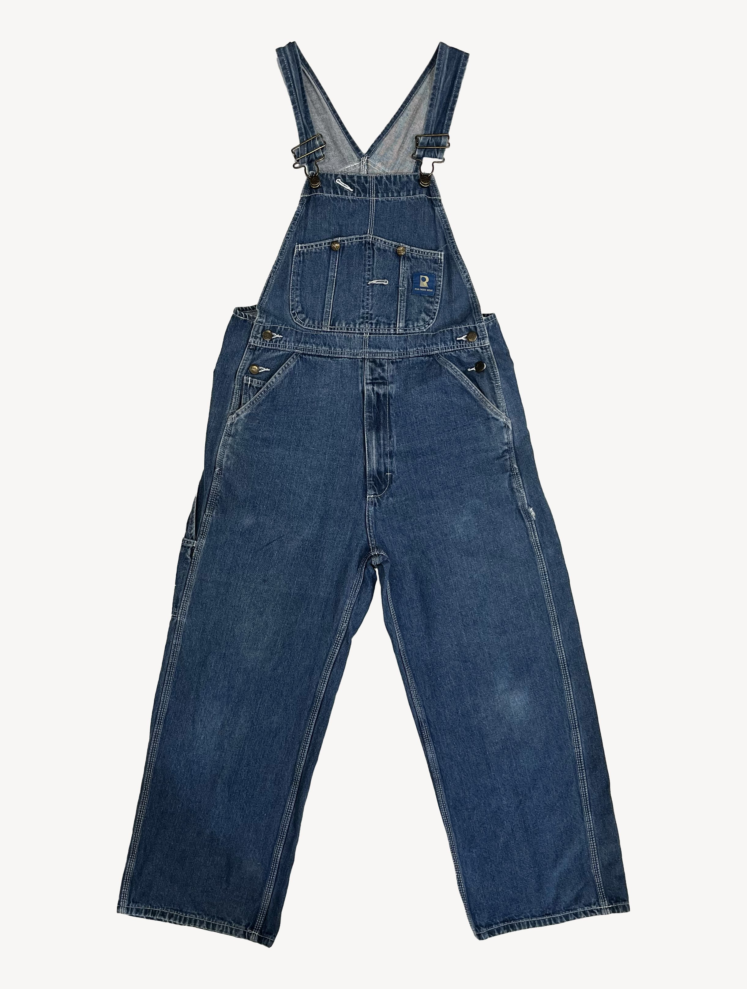 Dungarees vintage "Real workwear" en denim beu