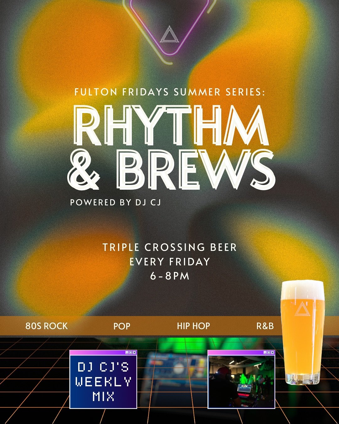 We&rsquo;re kicking off our Summer Series in Fulton with RHYTHM &amp; BREWS &mdash; a weekly Friday night hang powered by DJ CJ (@djcjrva), one of our regulars turned resident vibe-setter for the summer. 

He&rsquo;s been part of the Triple family fo