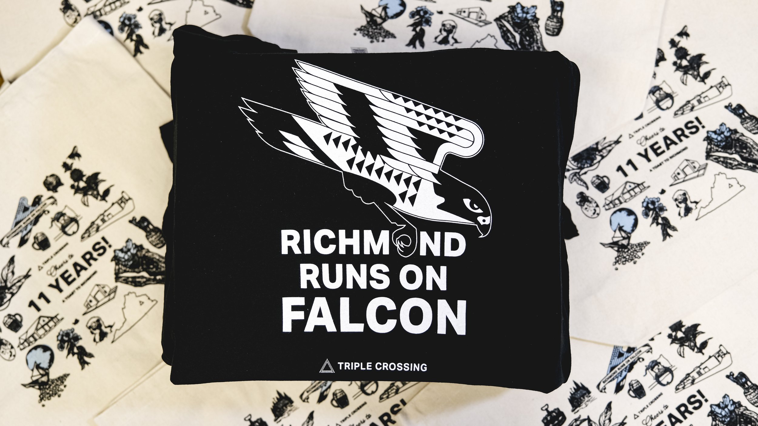 "Richmond Runs On Falcon" Black Tee