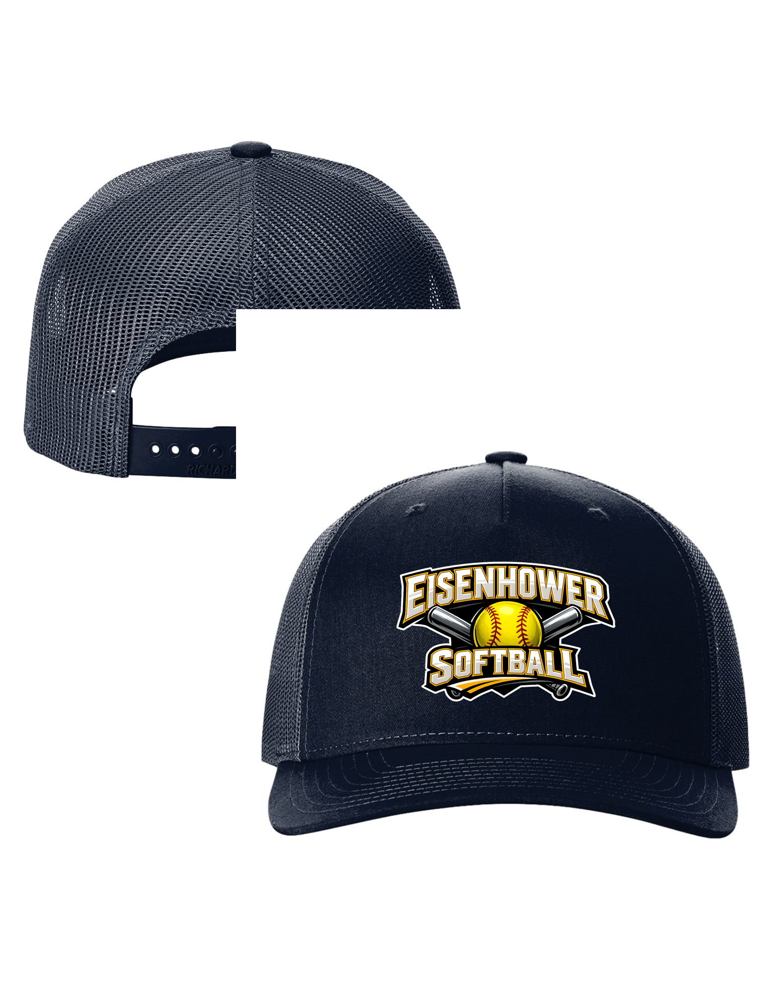 5 panal trucker hat 112FP Nave on Navy.png