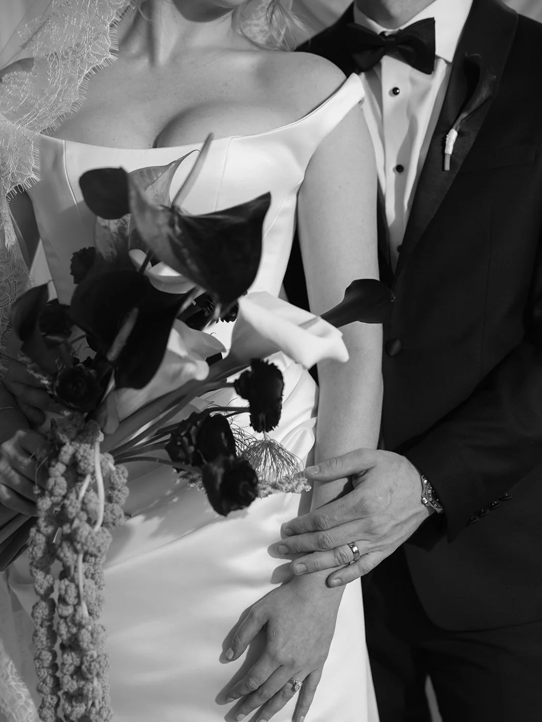 Previews of Lauren + Billy&rsquo;s wedding day in black and white 🖤

Creatives
Planning &amp; Design: @elegantaffairsbydesign @danyleelegantaffairsbydesign
Beauty: @amberjennasmakeup
Dress: @elliotjamesbridal
Florals: @avaeliseevents
Photographer: @