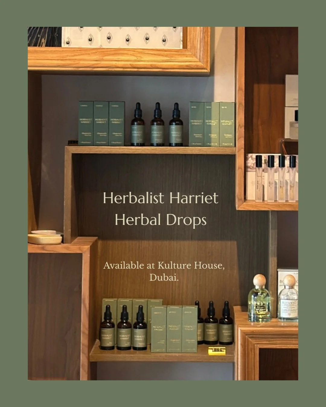 Herbalist Harriet Herbal Drops are now available in Dubai 🌴🌙 You can discover my Herbal Drops range at the beautiful space of @kulturehousedubai 
⁣
Single herb extracts that bring your wellbeing into perfect balance, my range adds ease and comfort 