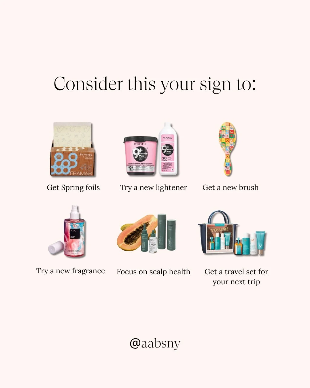 Hey, consider this your sign to shop new items at A&amp;A just in time for Spring
 
#aabsny #buffalohairstylist #hairstylist #matrixhair #springhair