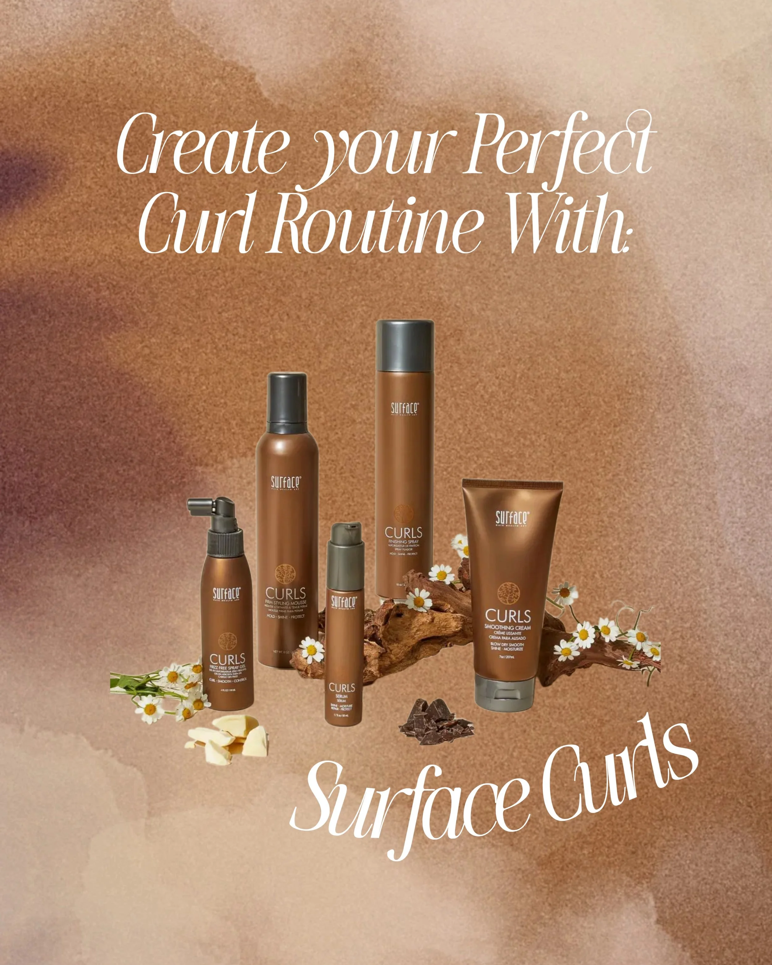 As we all know, not all curls are created equally - each curl pattern is unique &amp; requires a specially curated routine.

Luckily, Surface created a curl line for all curl types! Clients with texture ranging from Type 2A to 4C can all find their p