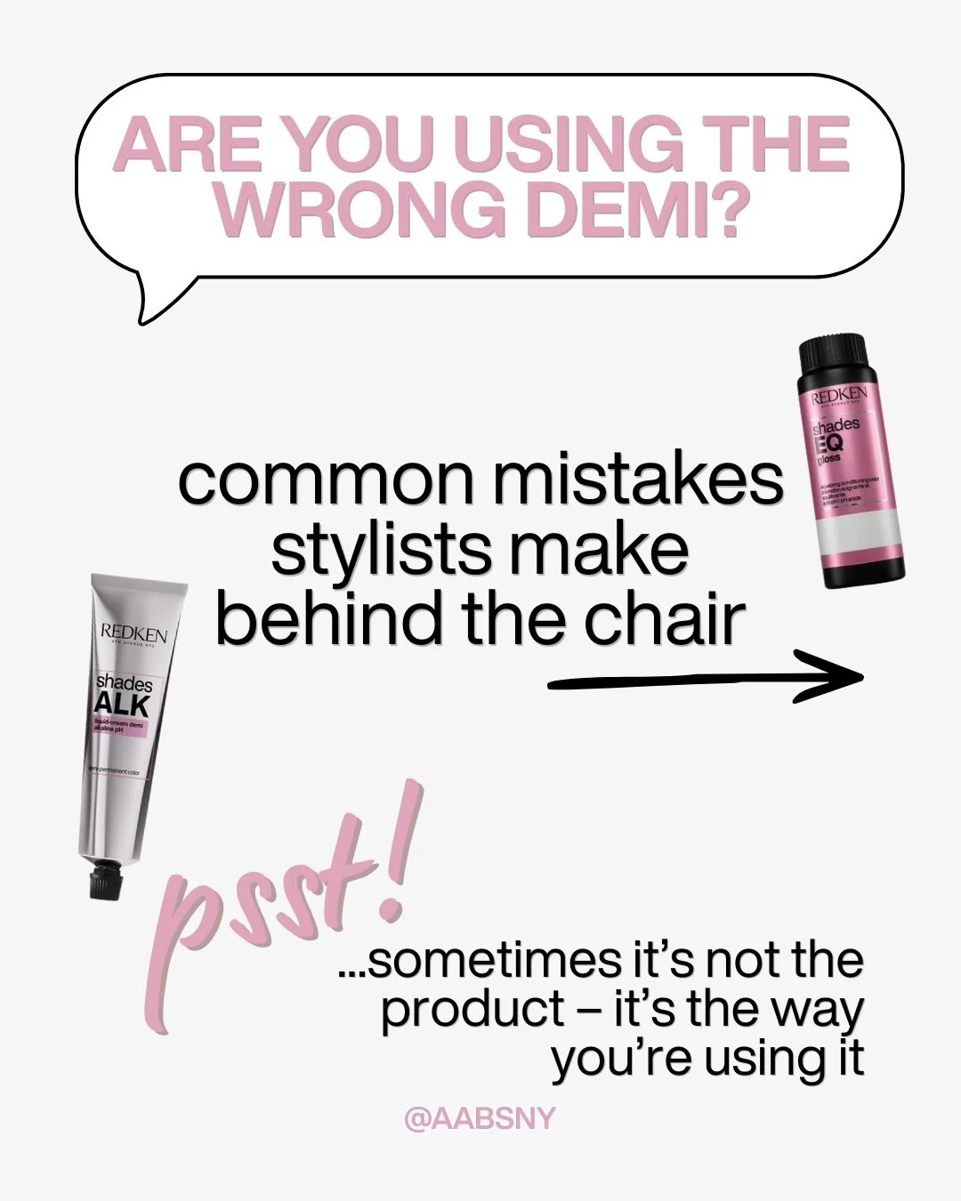 Sometimes it&rsquo;s not the product, it&rsquo;s the way we&rsquo;re using it!
Swipe through to discover the ins &amp; outs of Redken&rsquo;s demi collection: Shades EQ and Shades ALK!💗
&zwnj;
#aabsny #hudsonvalleyhairdresser #behindthechair #redken