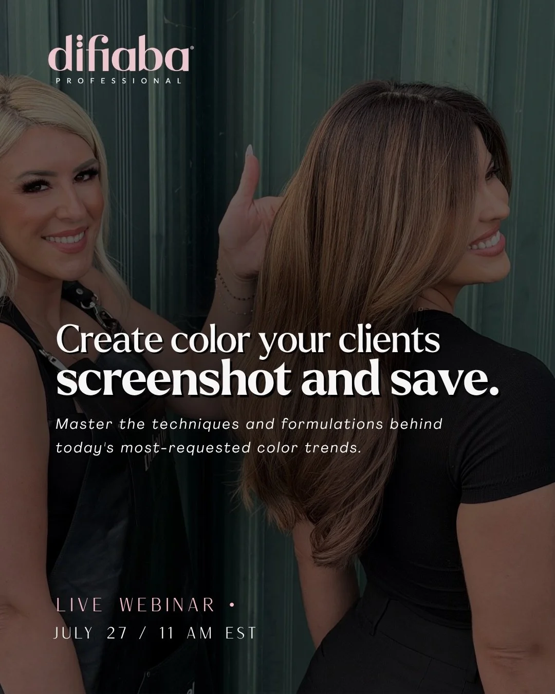 🍂 Fall/Winter color starts here.

Join us for an exclusive FREE Living Color Webinar with Difiaba Global Ambassador Jessie Tripi and learn the techniques behind some of the season&rsquo;s most requested color trends.

During this live masterclass, J