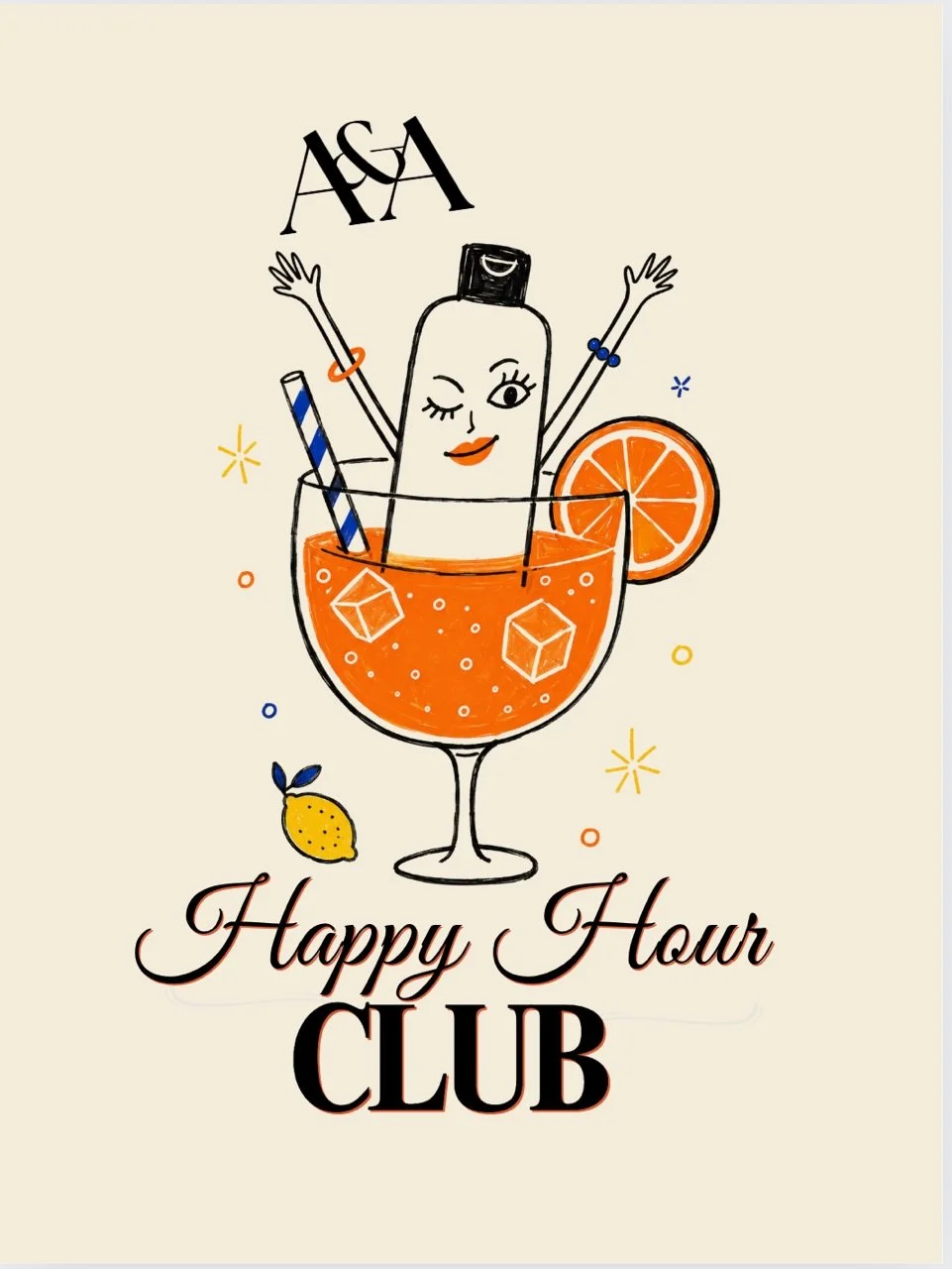 Consider this your official invitation to the A&amp;A Happy Hour Club. 🍊🥂

Every Wednesday in September, join us from 2:00&ndash;5:30 PM for 15% OFF everything but color at all A&amp;A locations.

Shopping Happy Hour? Bring your salon bestie, snap 