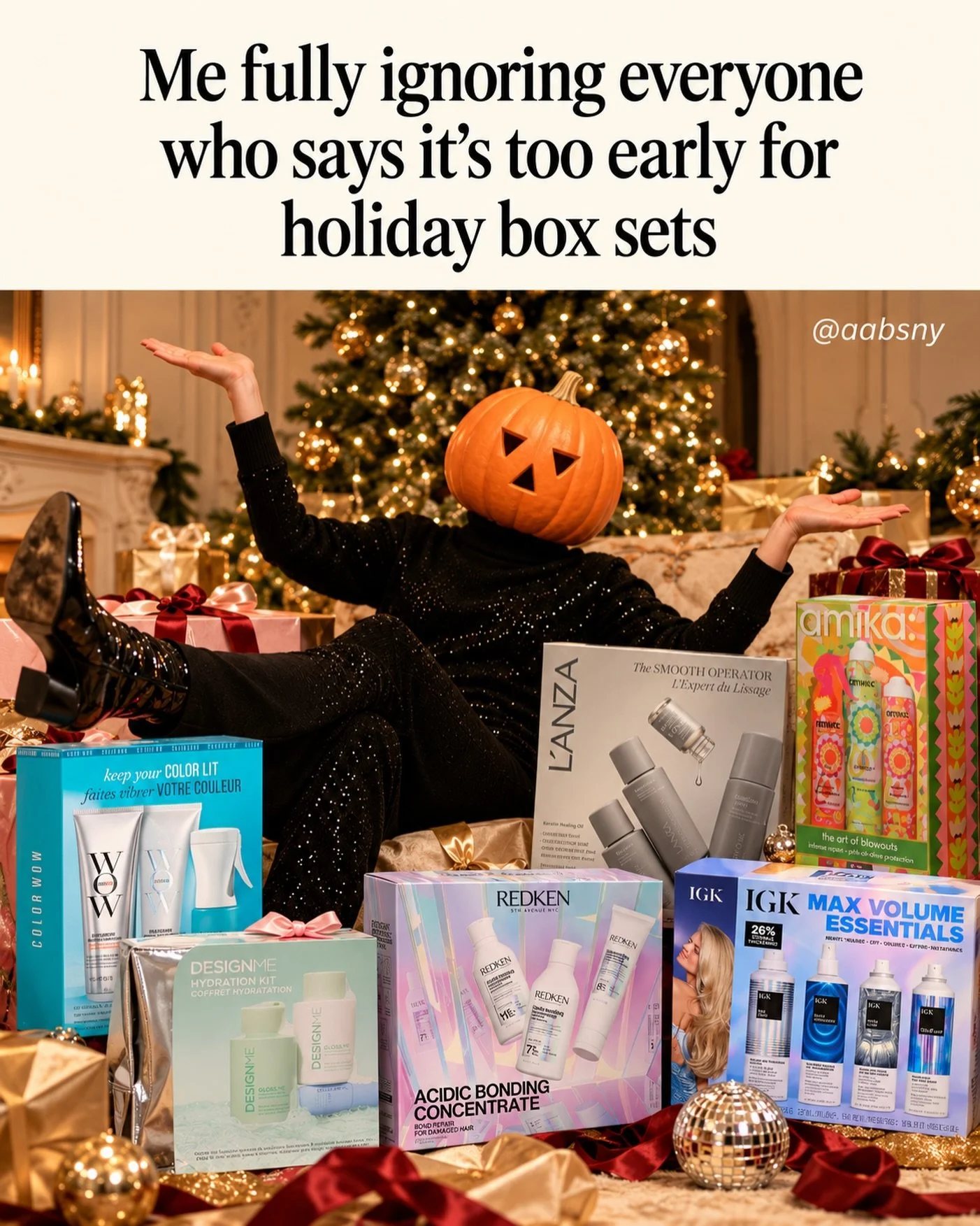 Halloween 🤝 Holiday Box Sets. We refuse to choose a season.
 
#aabsny #Halloween #holidayhair #hairstylist