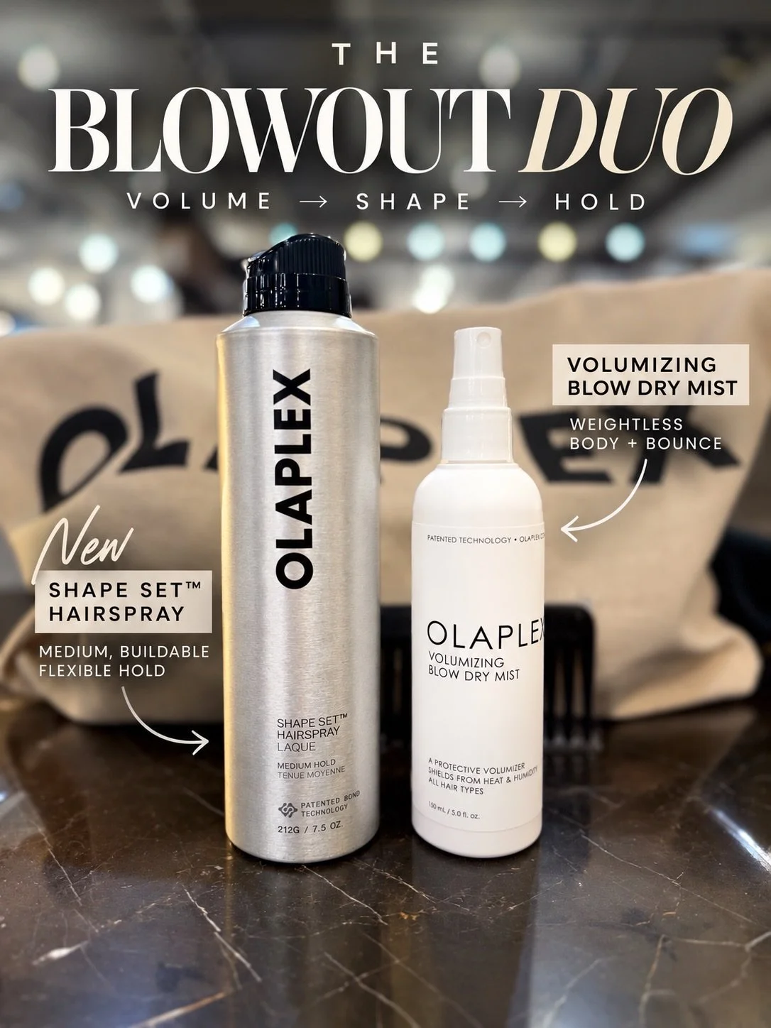 NYC class takeaways, put to the test. 

We got to experience this OLAPLEX styling duo firsthand at the Master Class, and Shape Set&trade; Hairspray was the standout for us. The biggest thing? Style memory without the stiff hairspray feel.

✨ Shape Se