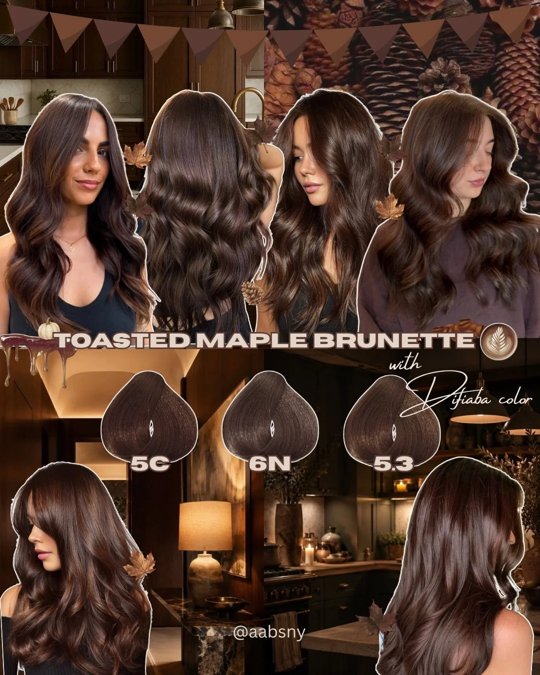it&rsquo;s forever 🍂 fall vibes 🍂with Difiaba color! swipe to check out all our fav warm brunette tones and their formulations! which one&rsquo;s your favorite? comment below! ⬇️

#difiaba #brunette #hudsonvalleyhairdressers #colorformulas
