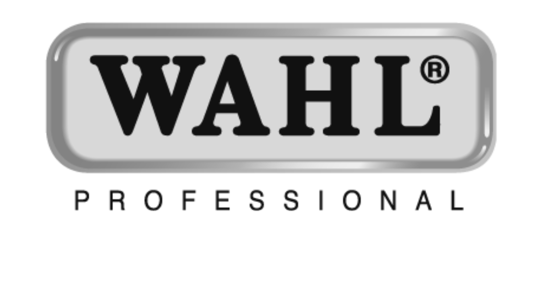 Wahl Professional logo with the word 'Wahl' in large letters inside a silver-gray rectangular shape and the word 'Professional' below in smaller black letters.