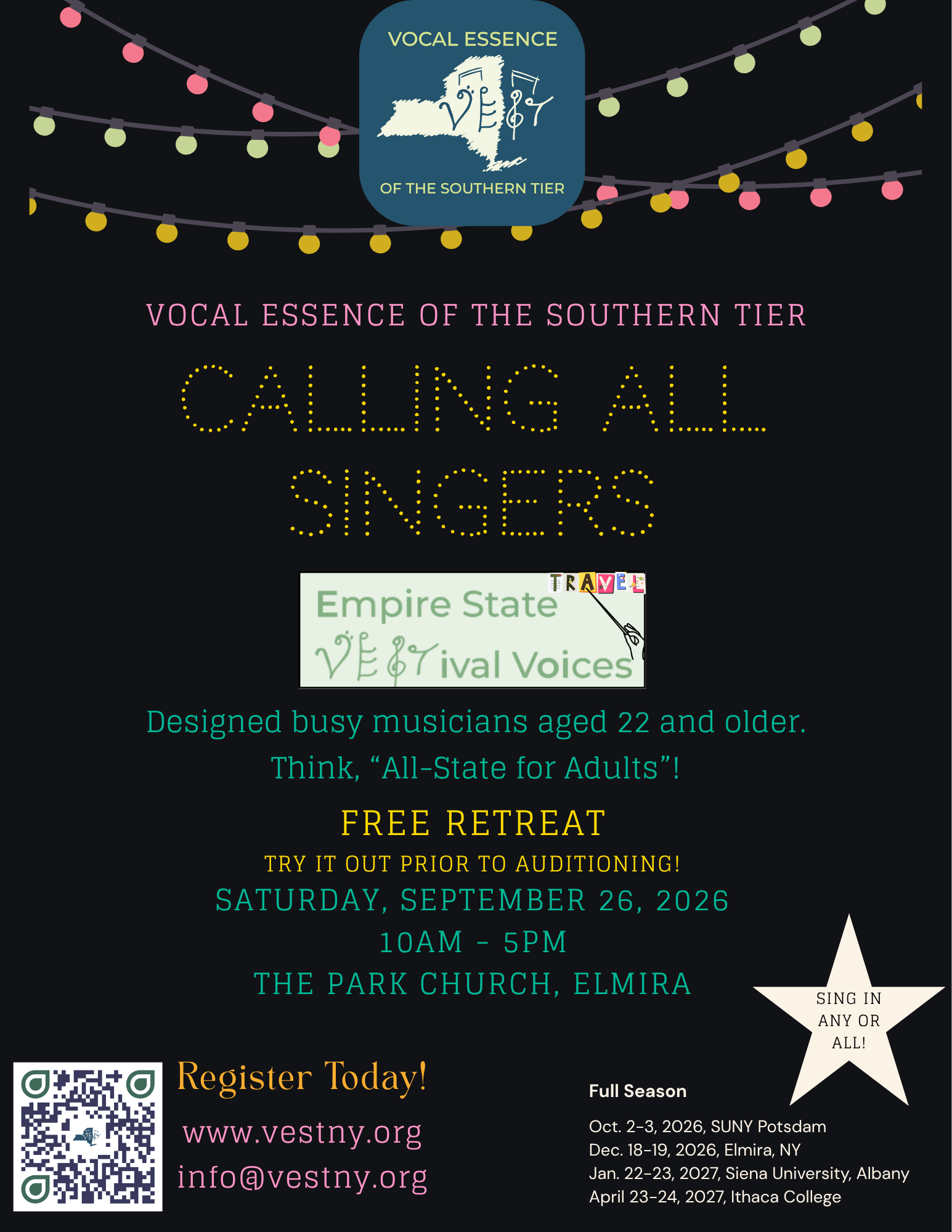Empire State VESTiVal Voices Retreat