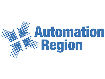 Automation Region-logotyp med blå snöstjärna och text.