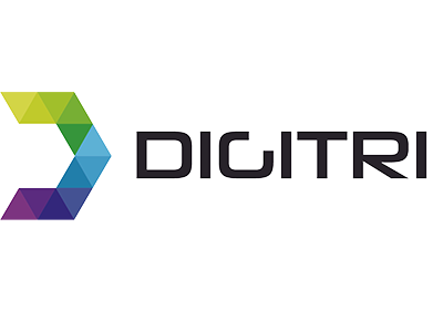 Logotyp för DigITRI med färgglada trianglar och texten 'DIGITRI'.