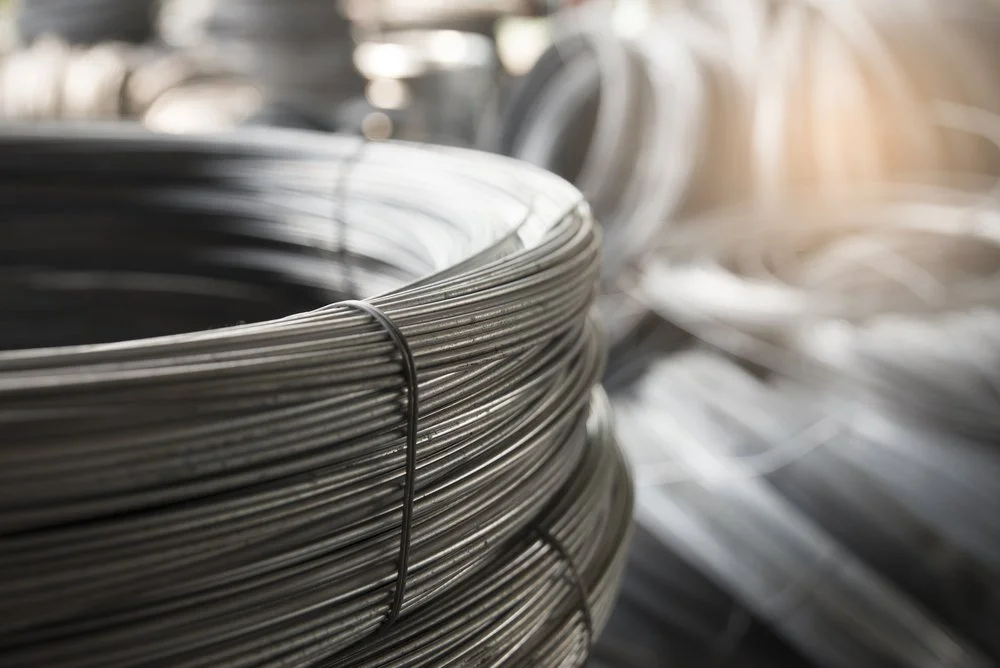 Metal wire in a roll