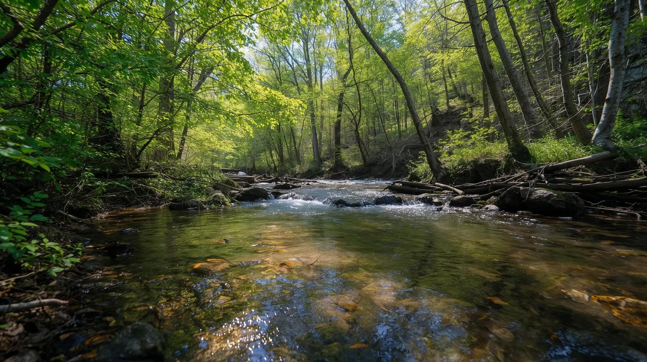 bright sunny spring equinox real nature, creek.jpg