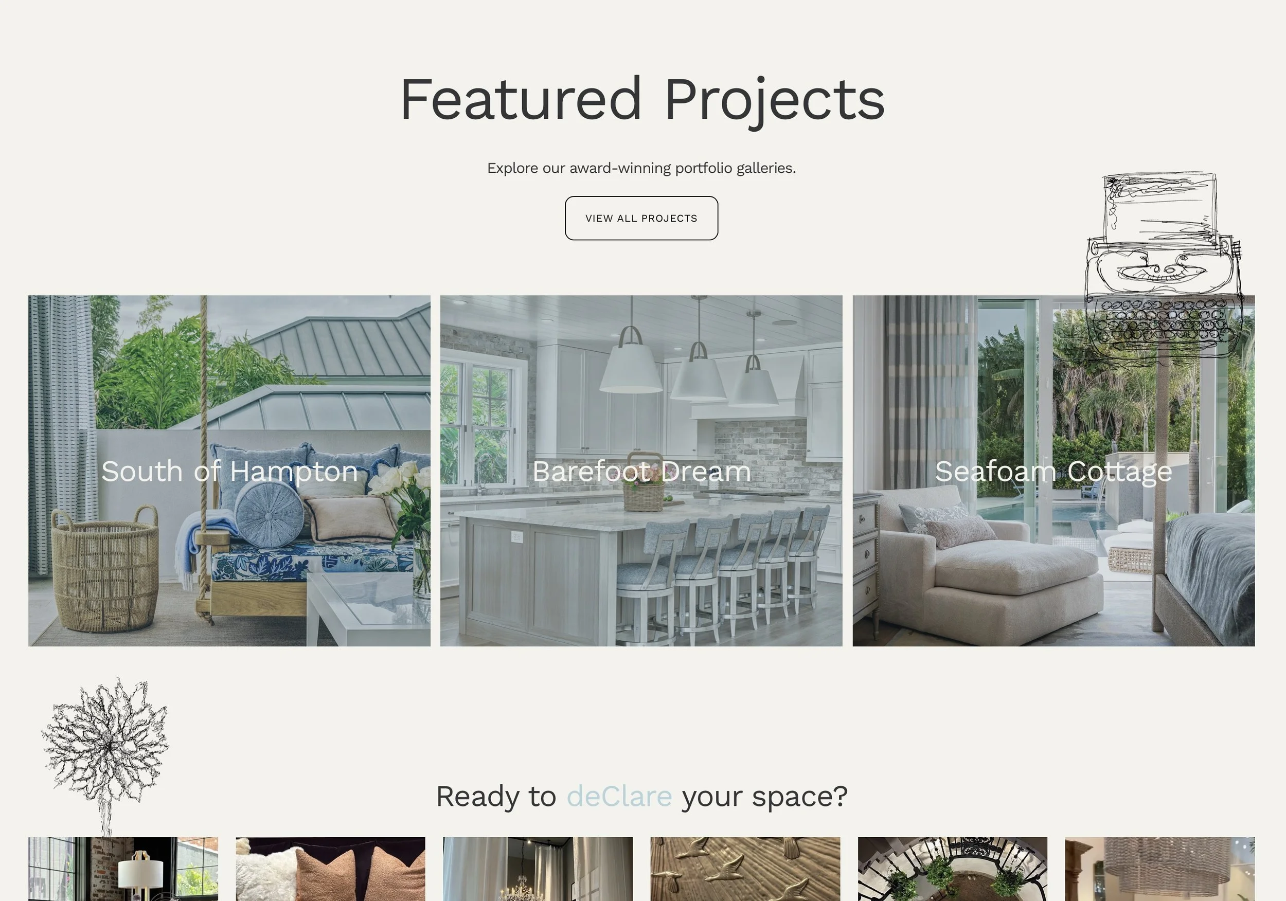 Interior design Squarespace website for luxury home remodeling in Florida.