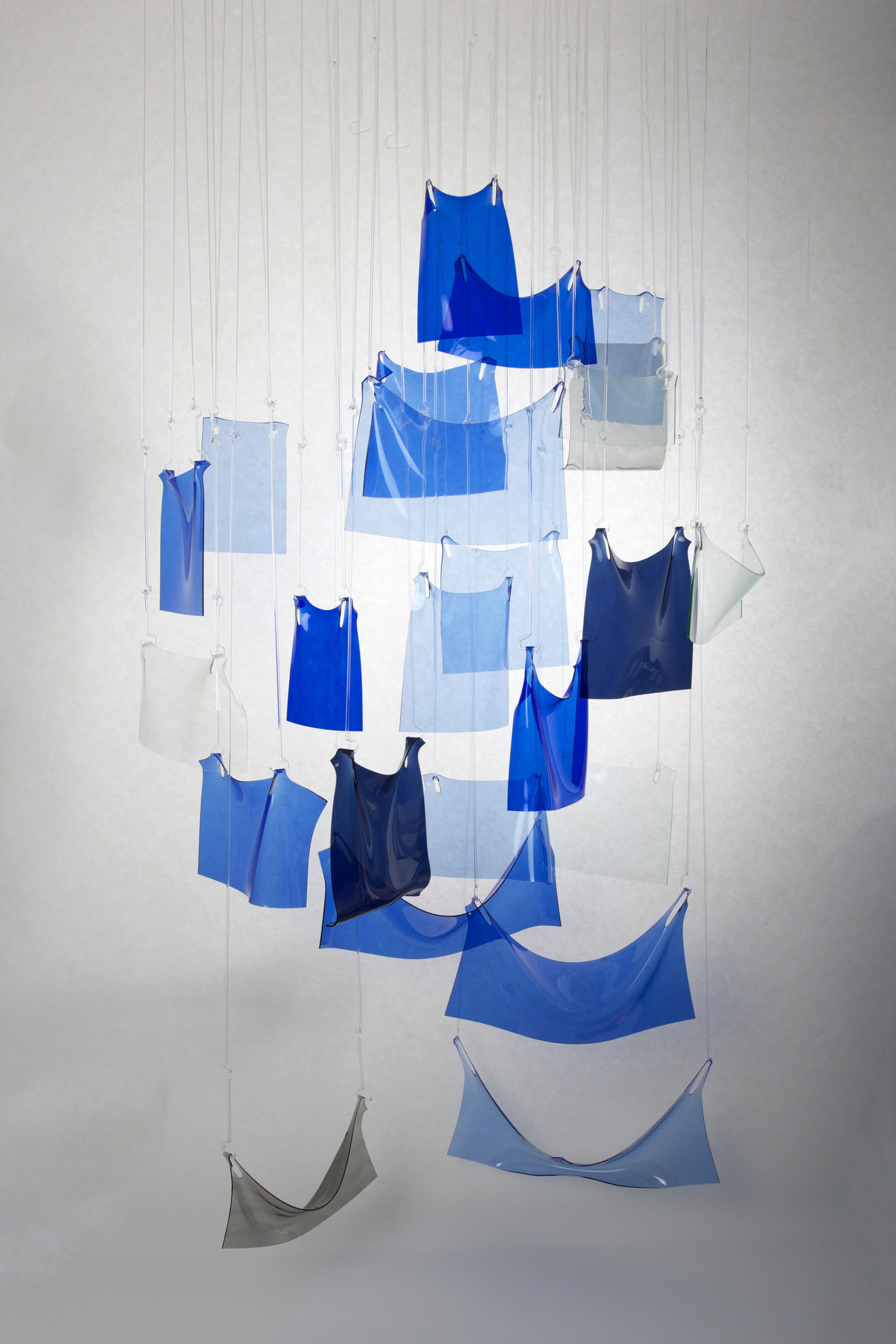 Gravity Study | Slumped glass and flame-worked glass | Dimensions variable
