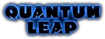 Text 'Quantum Leap' in bold, blue, 3D-style font with a black shadow.
