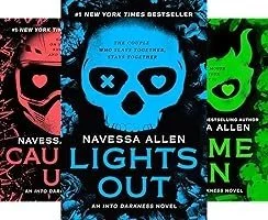 Book cover titled 'Lights Out' by Nayerssa Allen, featuring colorful graphics and text.