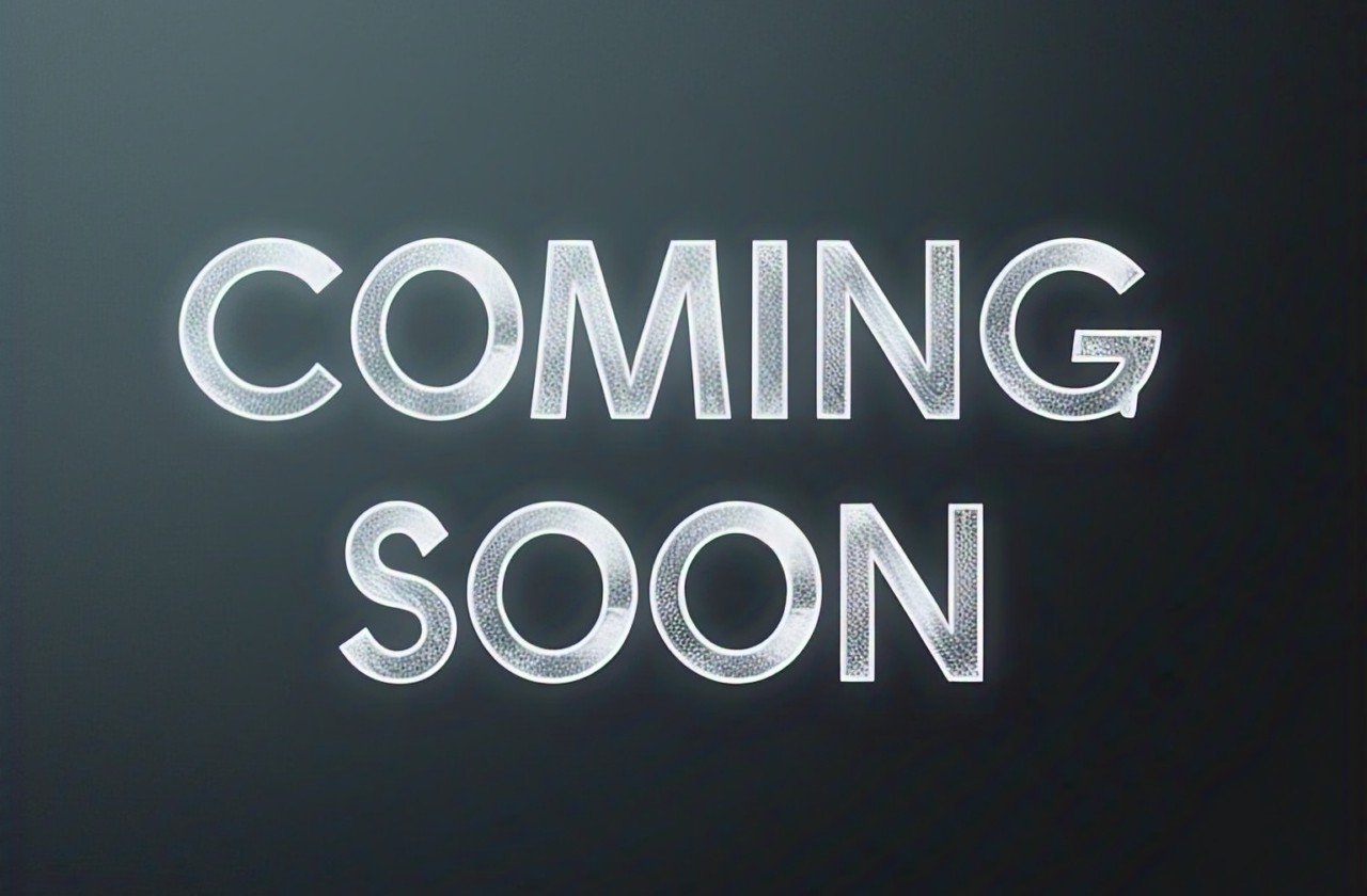 "Coming Soon" text on dark background