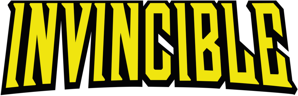 The word 'INVINCIBLE' in large yellow capital letters against a black background.