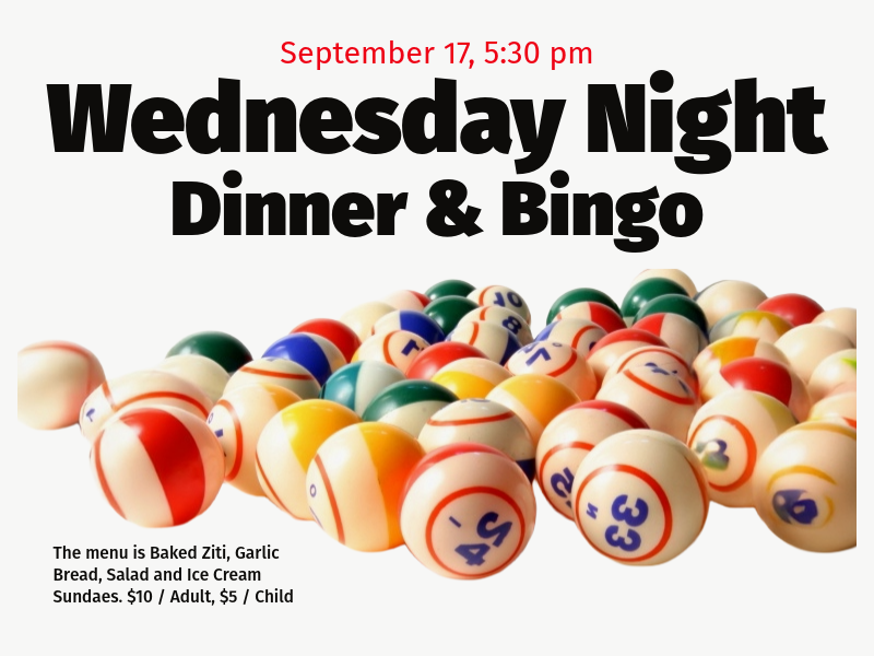 Wednesday Night Dinner & Bingo