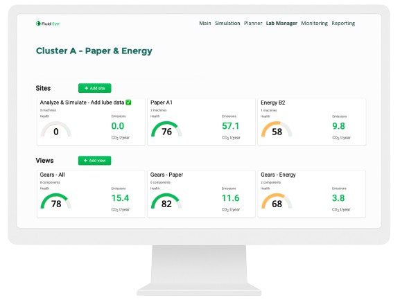 Fluid Eye® Health Score -näkymä