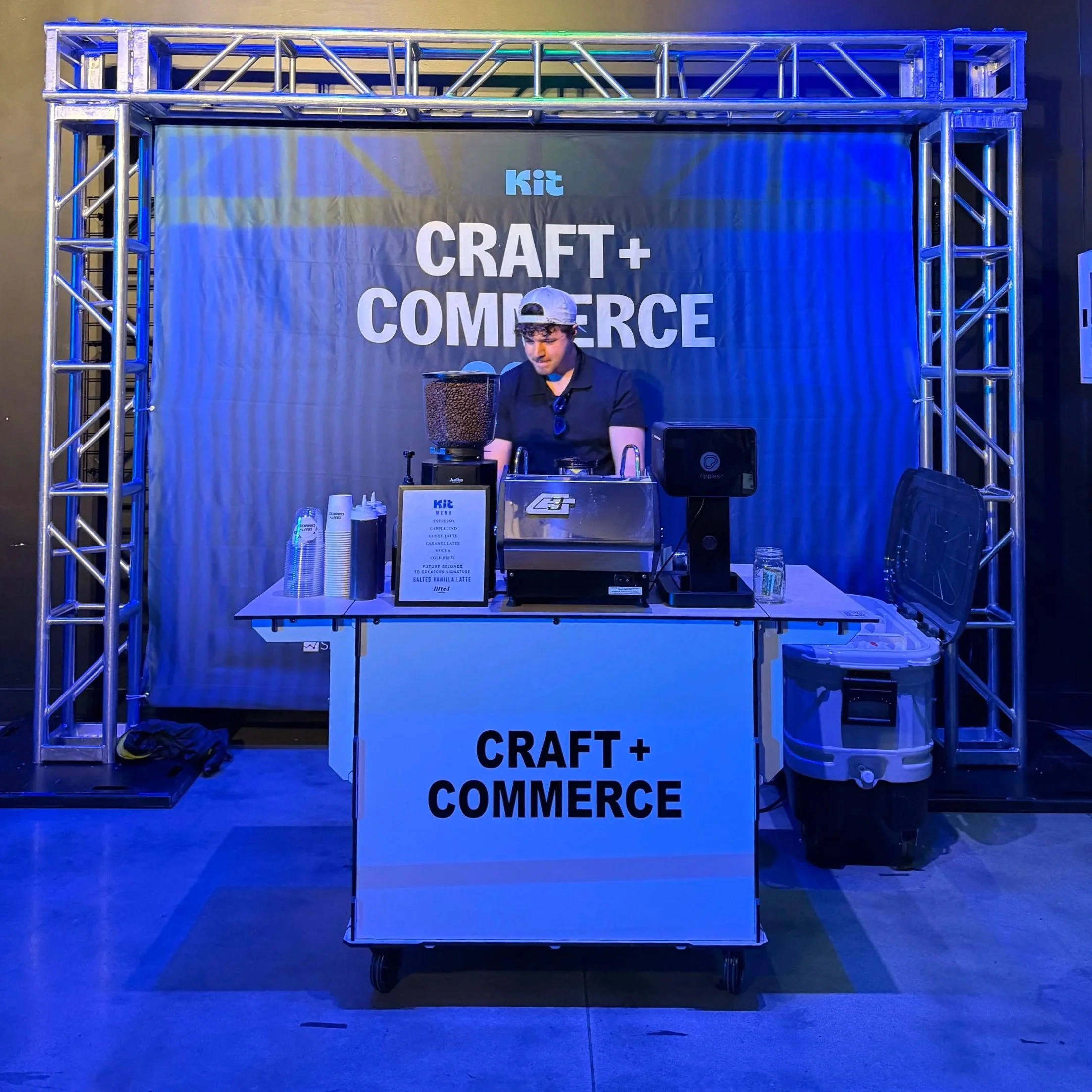 Lifted Coffee Cart serving mobile espresso catering at a corporate conference in Boise Idaho