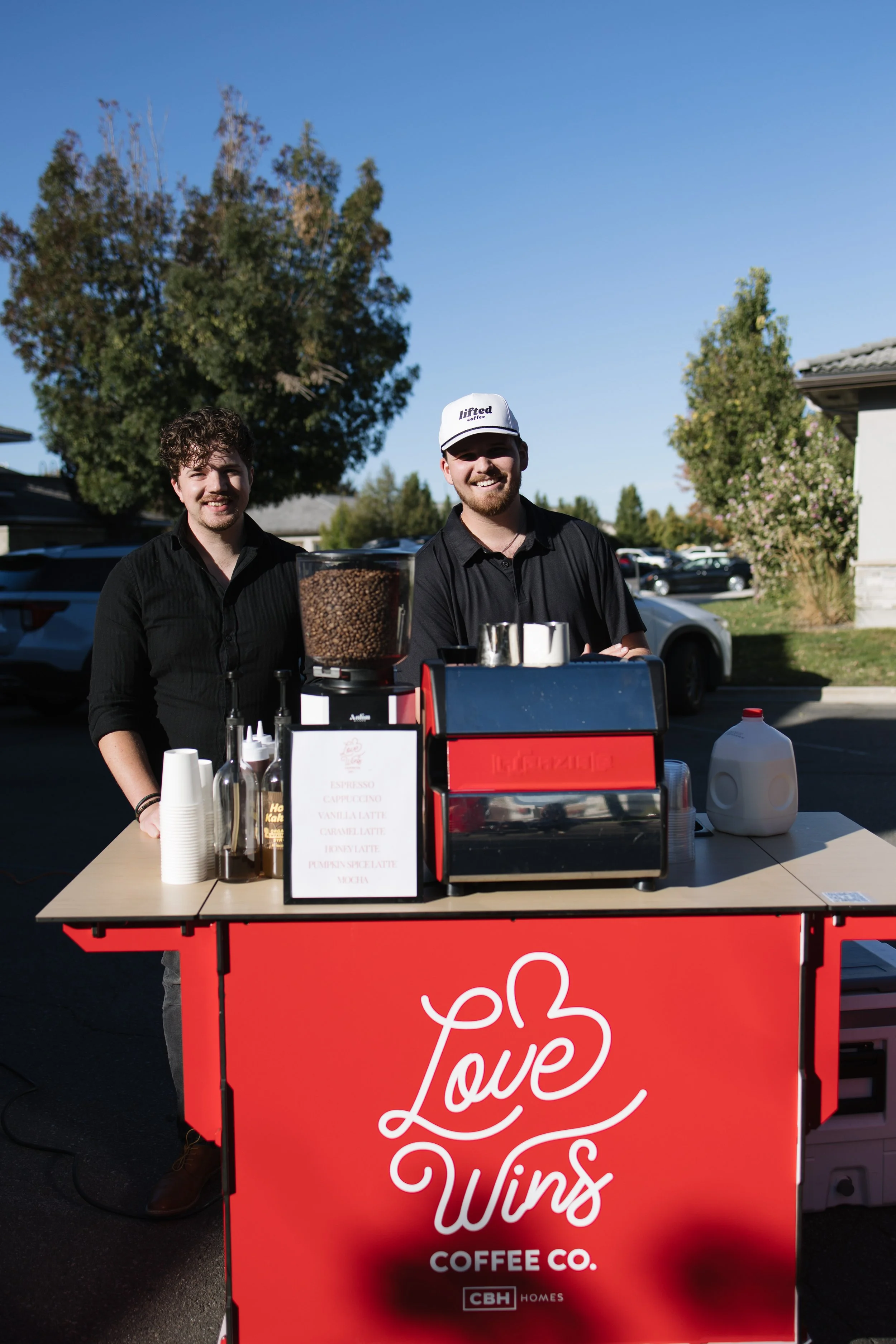 Professional barista preparing an iced latte at a Boise corporate event