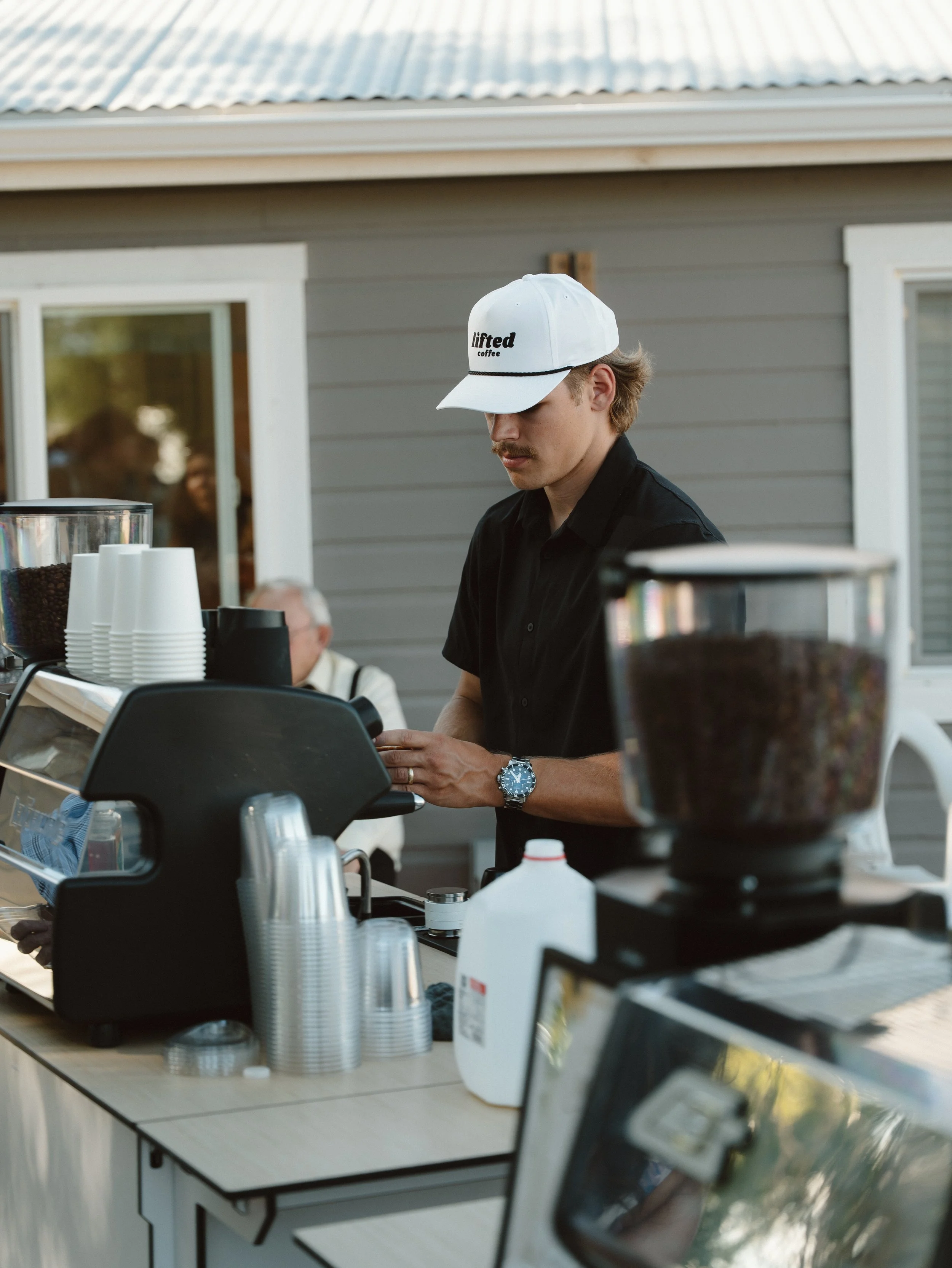 Custom branded mobile coffee cart for conference in Boise Idaho
