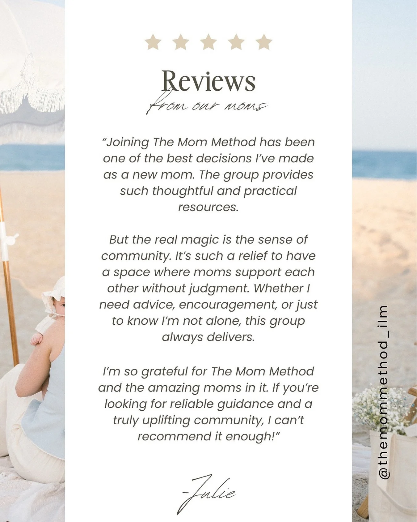 ✨Words like this remind us why we created The Mom Method✨

Community is everything, especially in those tender early weeks of motherhood.🤍

Link in bio to register for our upcoming newborn courses! 

#TheMomMethod #postpartum #newmom #newborncourse 