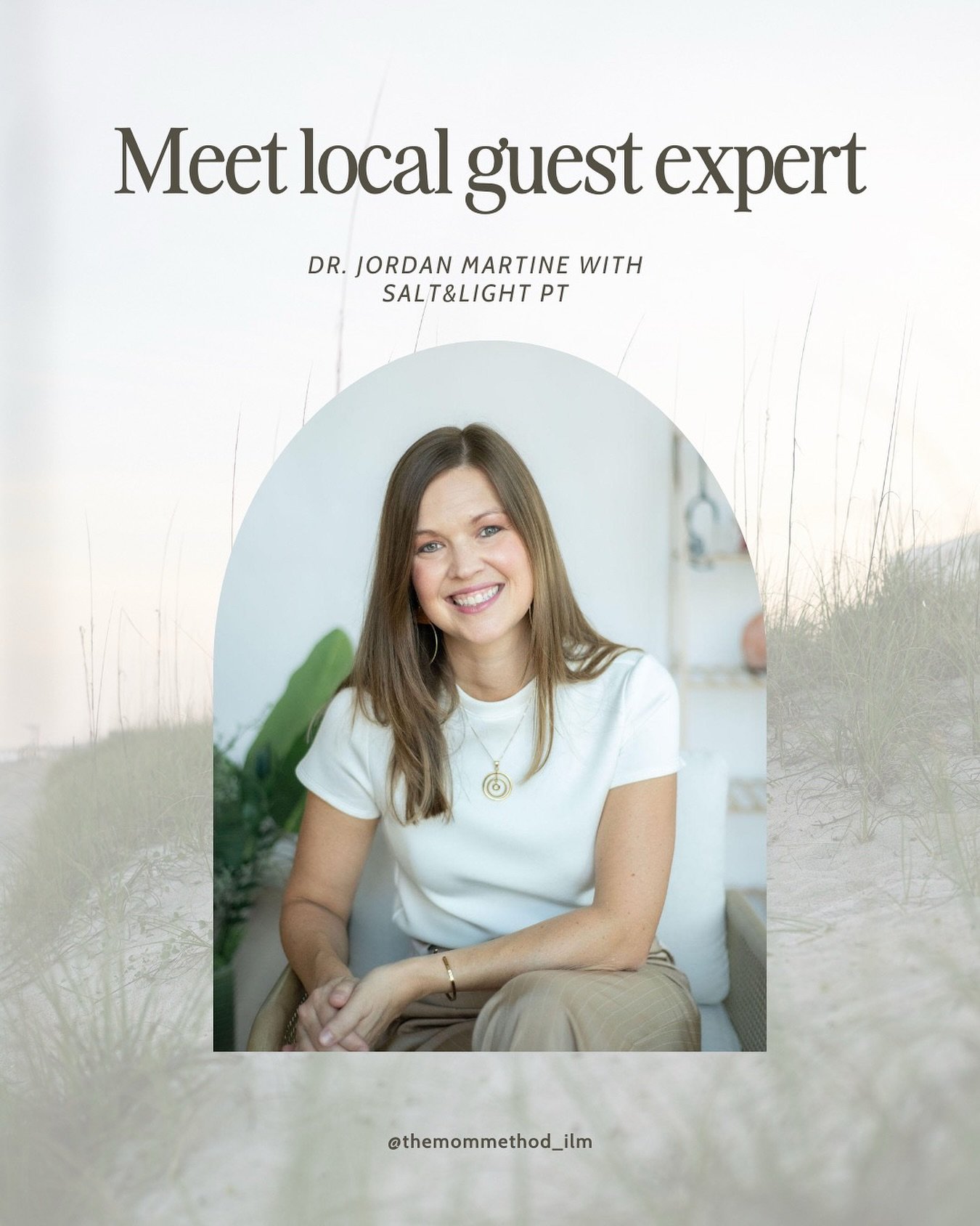 ✨ Meet one of our local Mom Method guest experts: Jordan Martine, PT, DPT &amp; owner of @saltandlightpt ✨

Jordan Martine is a North Carolina native, a Clinical Doctor of Physical Therapy, and is double board-certified as a clinical specialist in Or