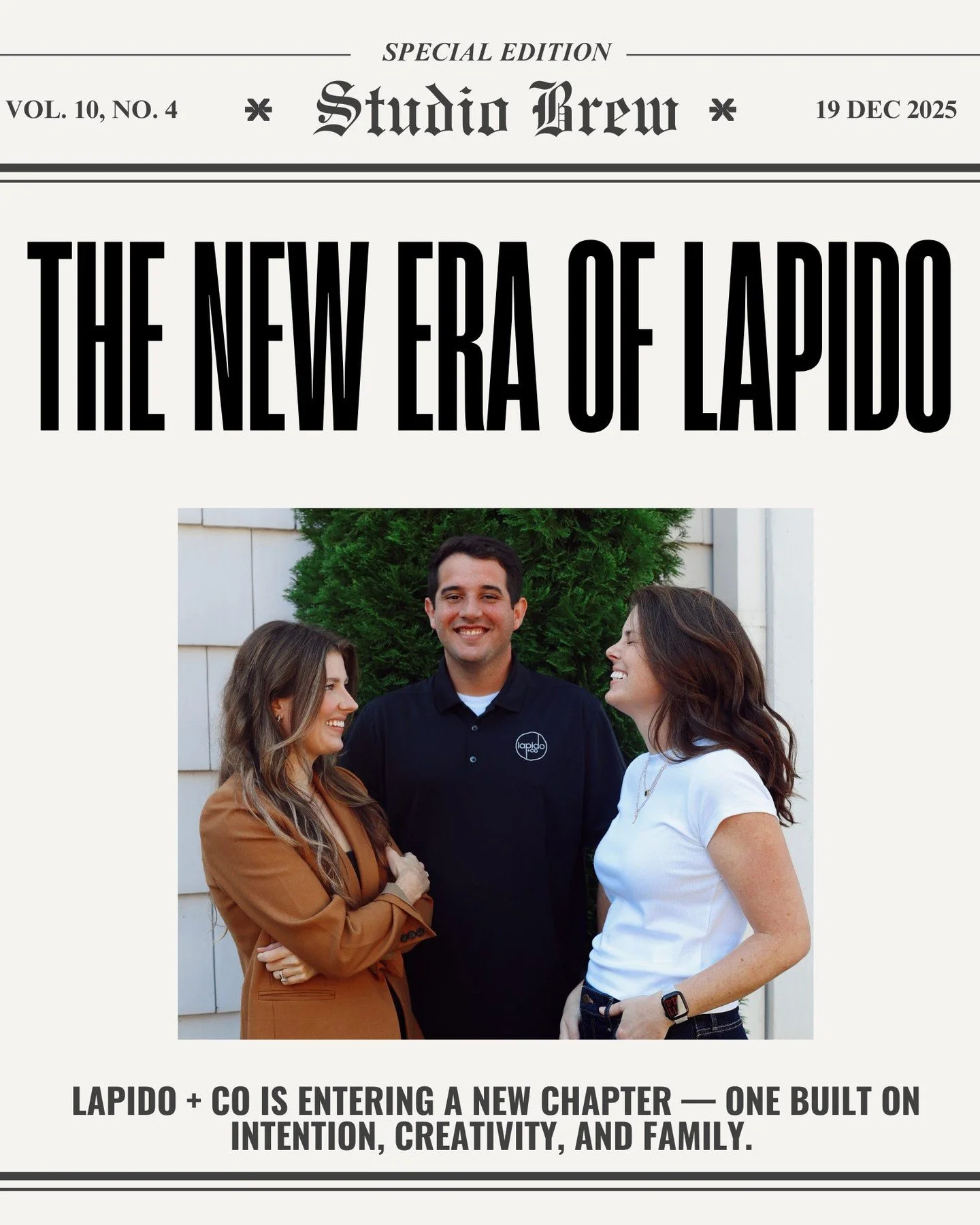 Today, we&rsquo;re excited to share what we&rsquo;ve been building toward.

Lapido + Co is officially entering a new chapter with the introduction of our family partnership, formalizing years of collaboration between Ashley Lapido, Nick Lapido, and A