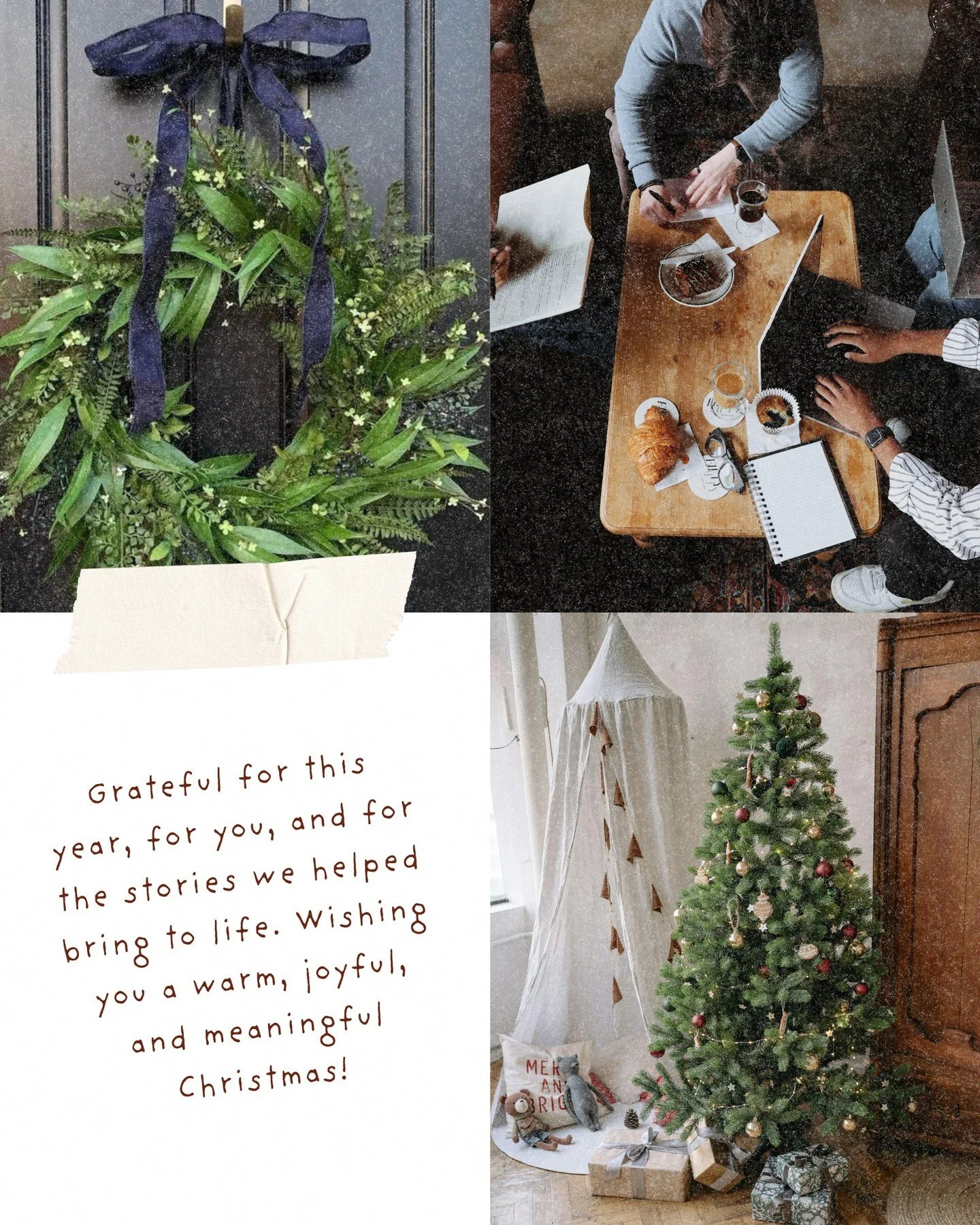 Grateful for this year, for you, and for the stories we helped bring to life.

Wishing you a Christmas filled with warmth, joy, rest, and meaning &mdash; however that looks for you this season.
From our little team to yours, Merry Christmas. 🤍✨
