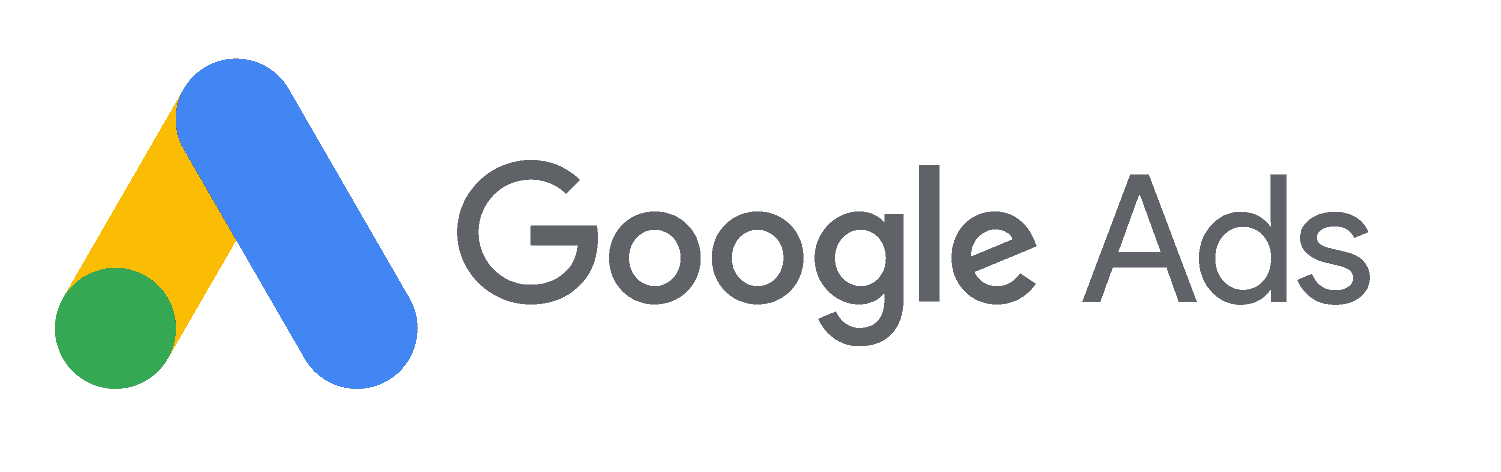Google Ads logo with a stylized 'A' in blue, yellow, and green, and the text 'Google Ads' in gray.