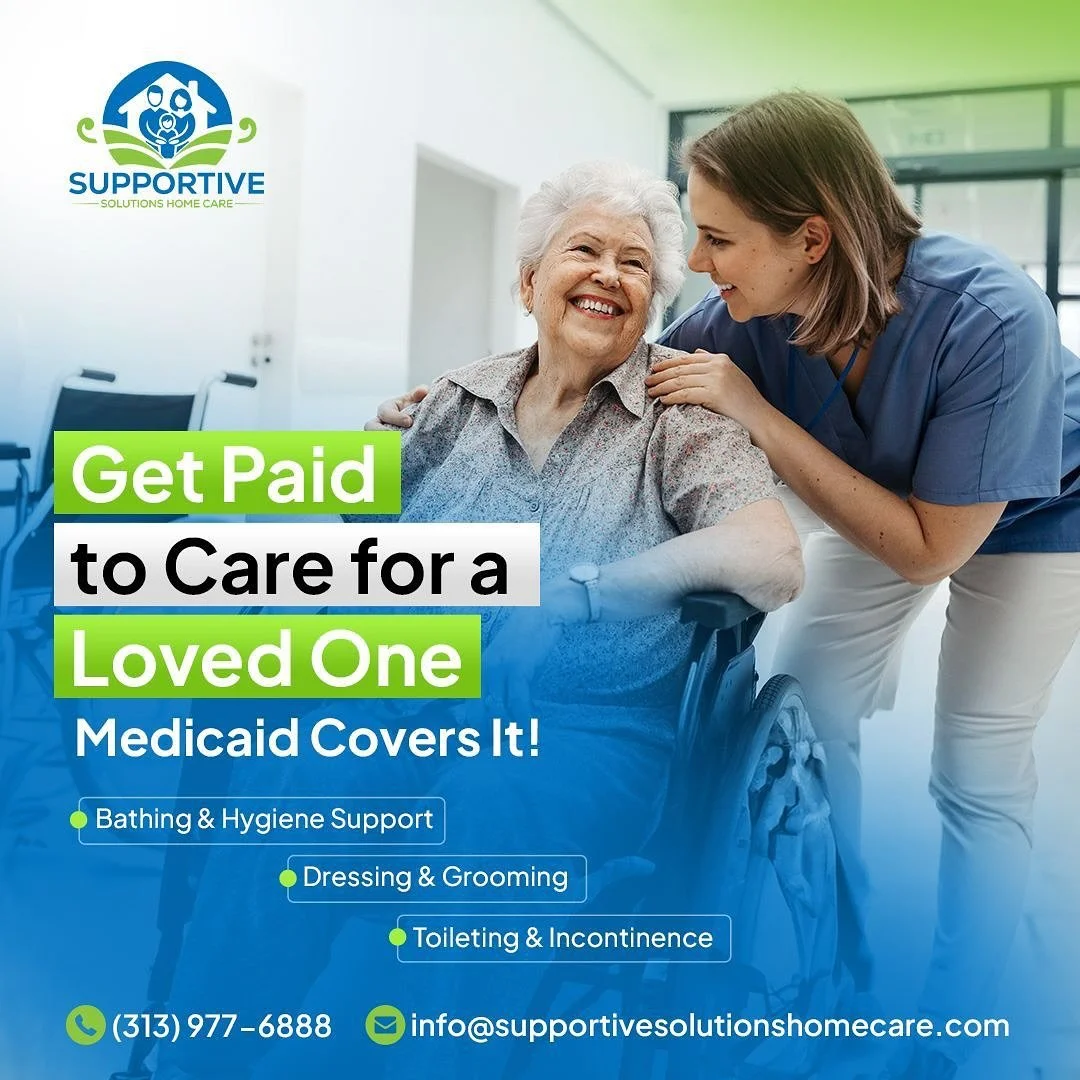 🌟 Caring for a Loved One? Get Paid to Do It! 🌟

Did you know Medicaid can cover the cost of caring for your family member at home? ❤️ With Supportive Solutions Home Care, you can provide the care your loved one deserves &mdash; and get compensated 