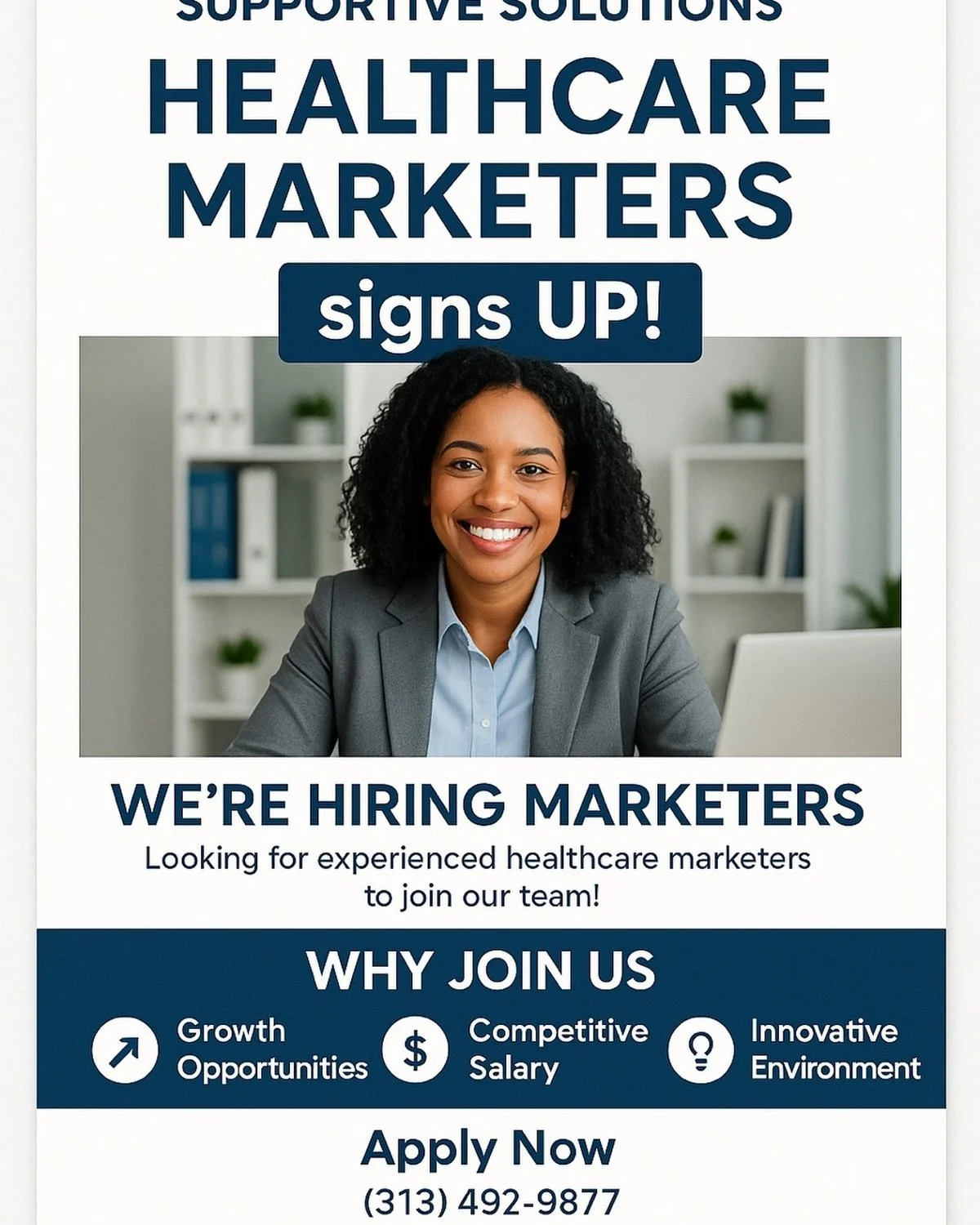 🚨 WE&rsquo;RE HIRING HEALTHCARE MARKETERS 🚨

Supportive Solutions is growing and looking for experienced healthcare marketers to join our team!

✅ Growth opportunities
✅ Competitive pay
✅ Supportive, innovative environment

Requirements:
✔ Must pas