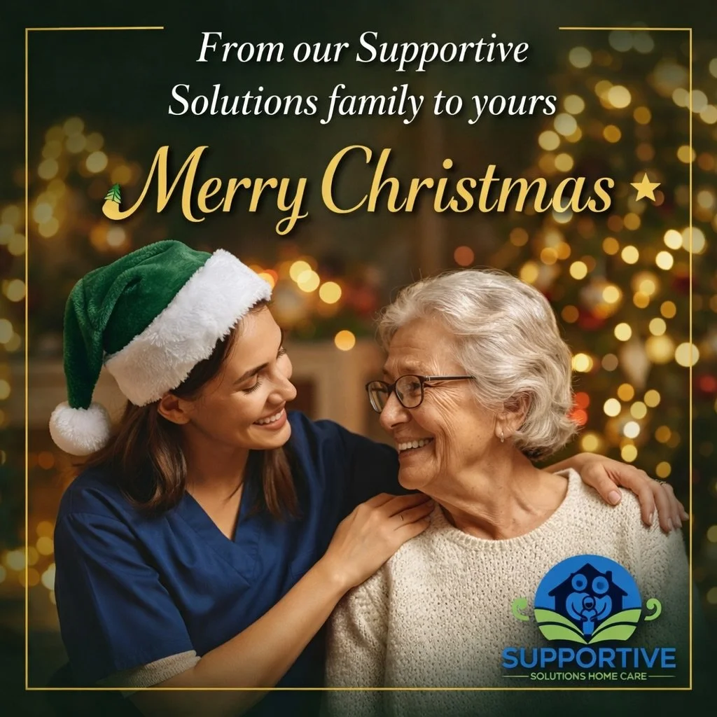 From our Supportive Solutions family to yours  Merry Christmas!
Thank you to our amazing caregivers, clients, and families for trusting us with what matters most. Your kindness, dedication, and love inspire us every day.
Wishing you peace, health, an