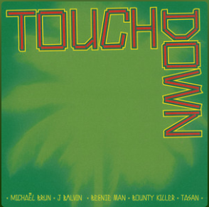 "Touchdown" album cover with green background and artist names in yellow and red text.