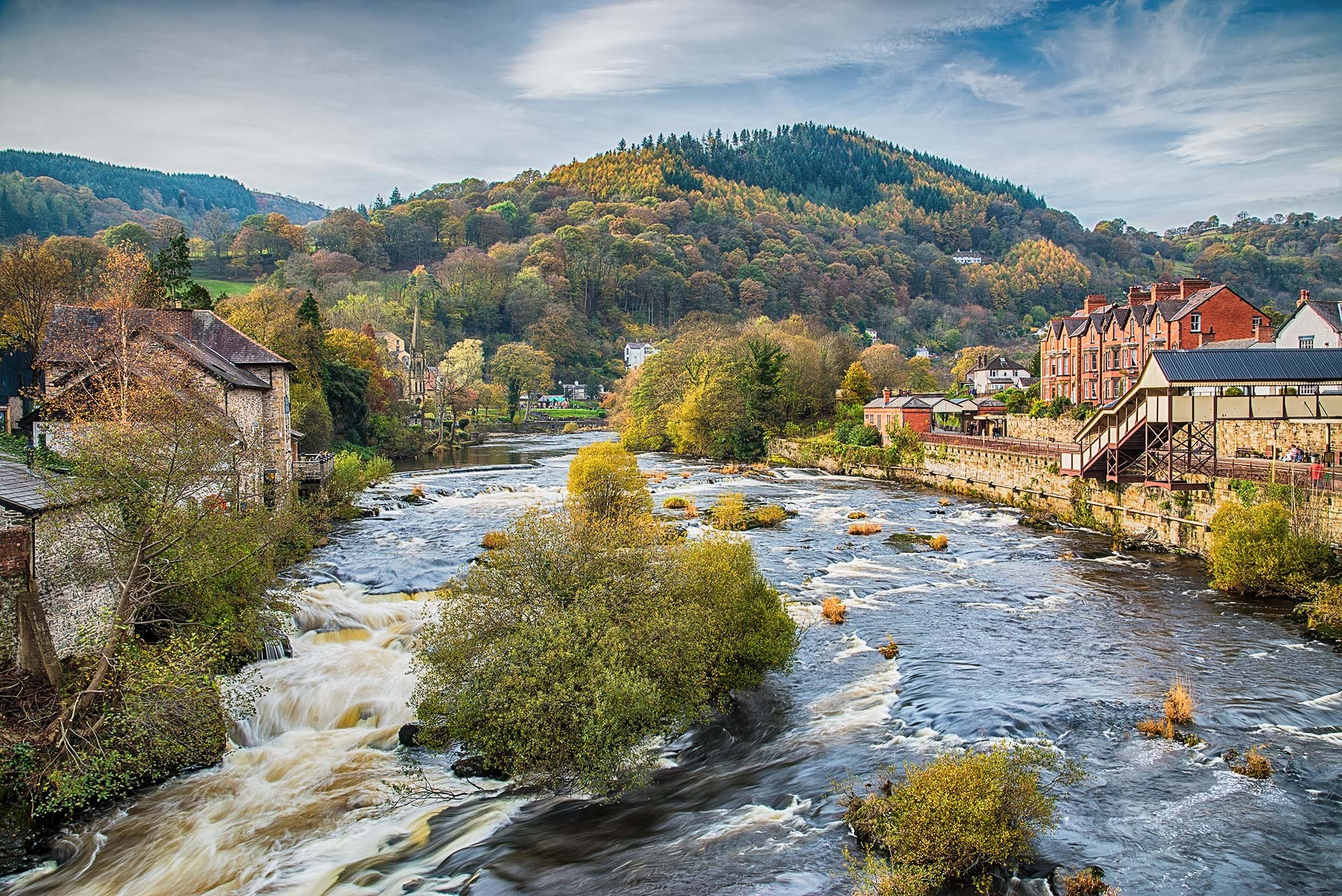 River Dee Llangollen at autumn