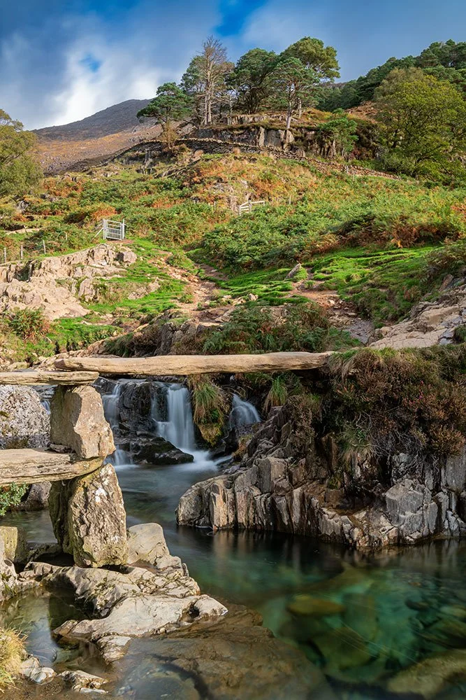 Ancient packhorse bridge at the Watkin Path pools