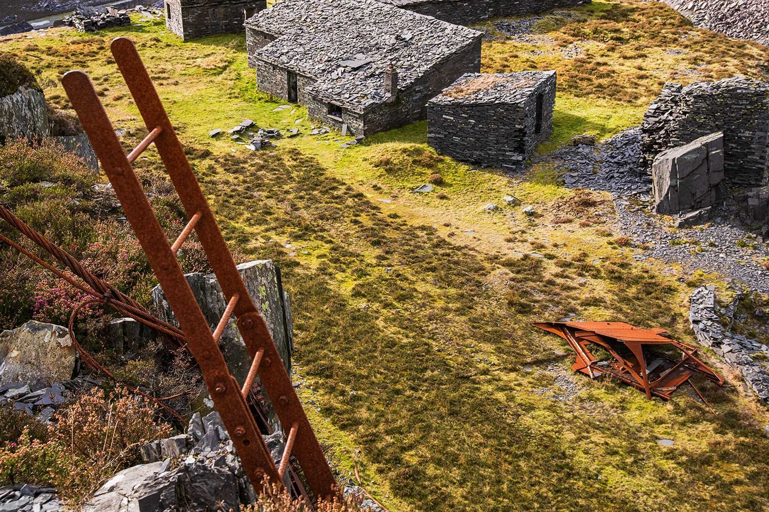 Quarrymen ladders used to access higher levels of Dinorwig slate quarry