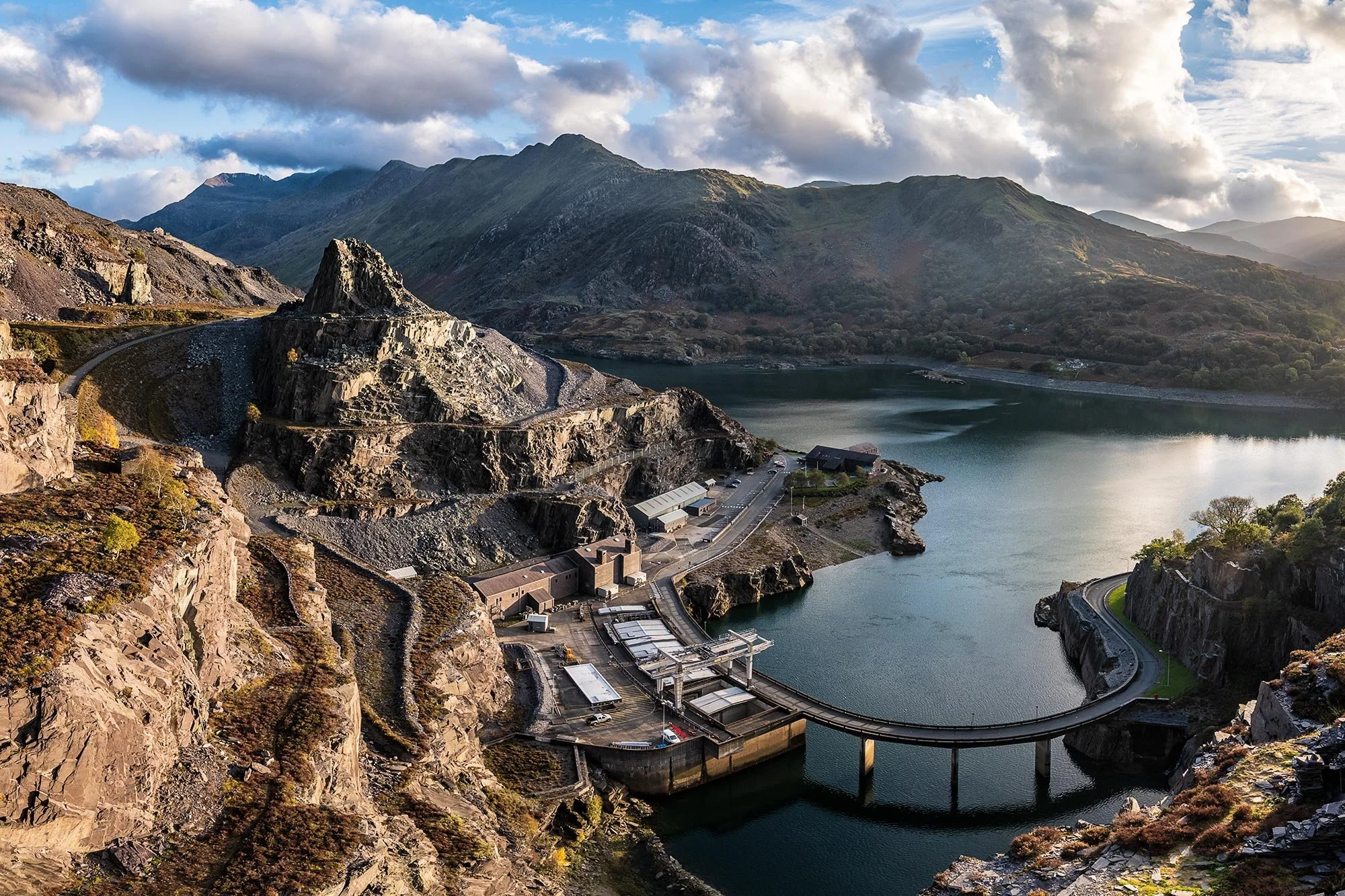 Looking down to Electric Mountain power station from Dinorwig slate quarry above Llanberis