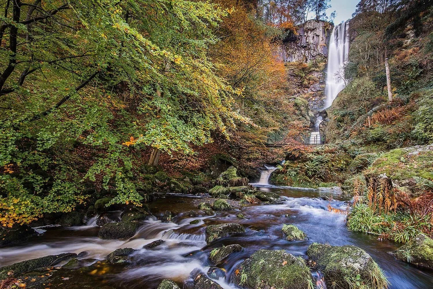 Pistyll Rhaeadr waterfall, one of the highest in Wales