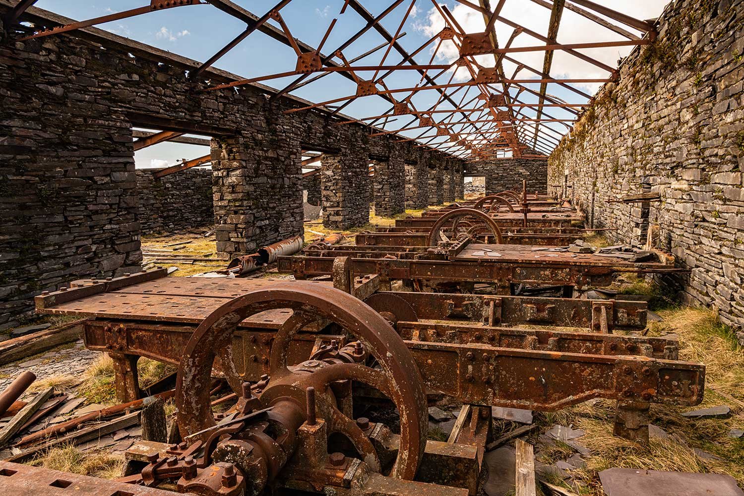 The slate cutting sheds at Dinorwig slate quarry Llanberis