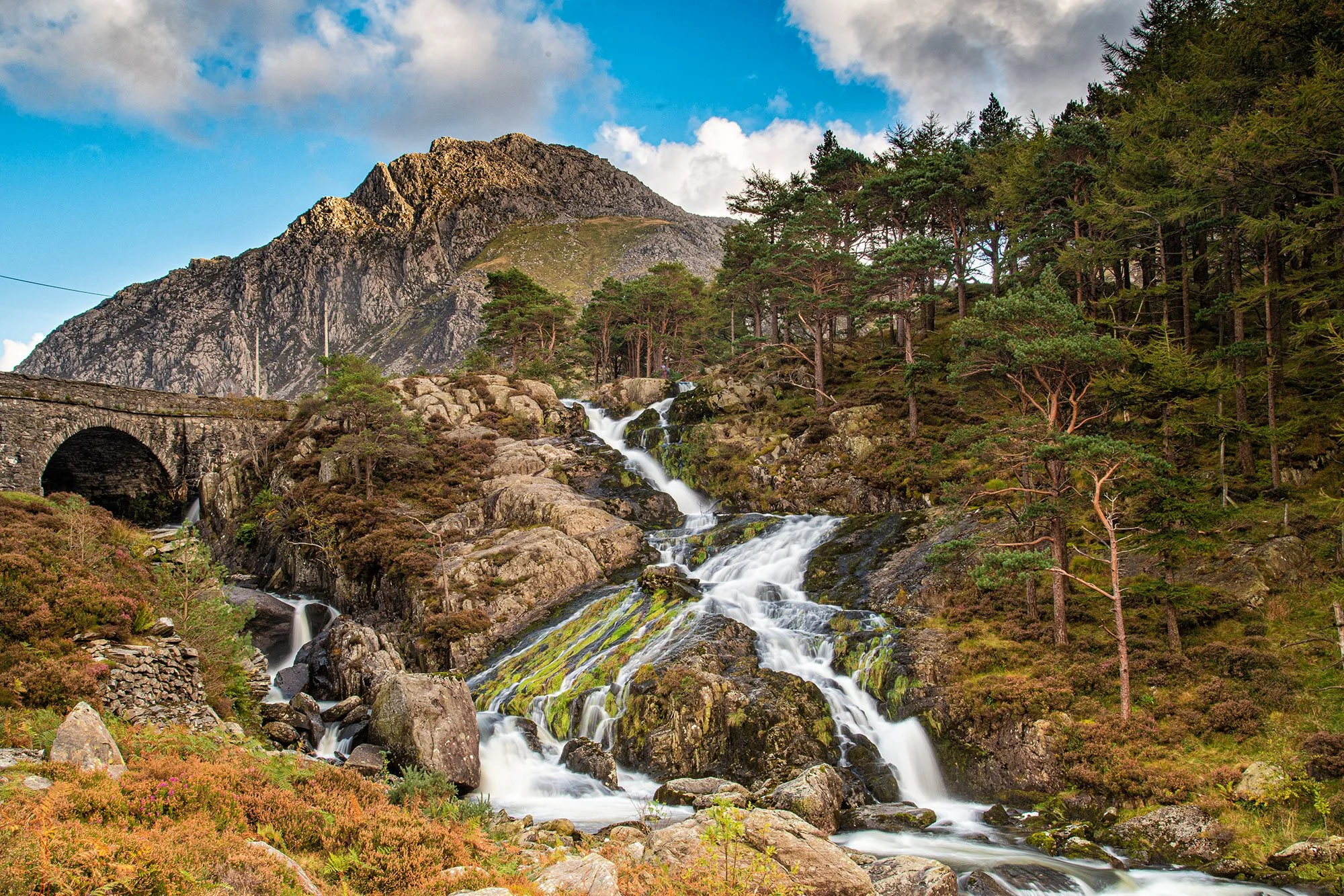 The stunning Ogwen Falls waterfall on the Cwm Idwal photography workshop with Simon Kitchin